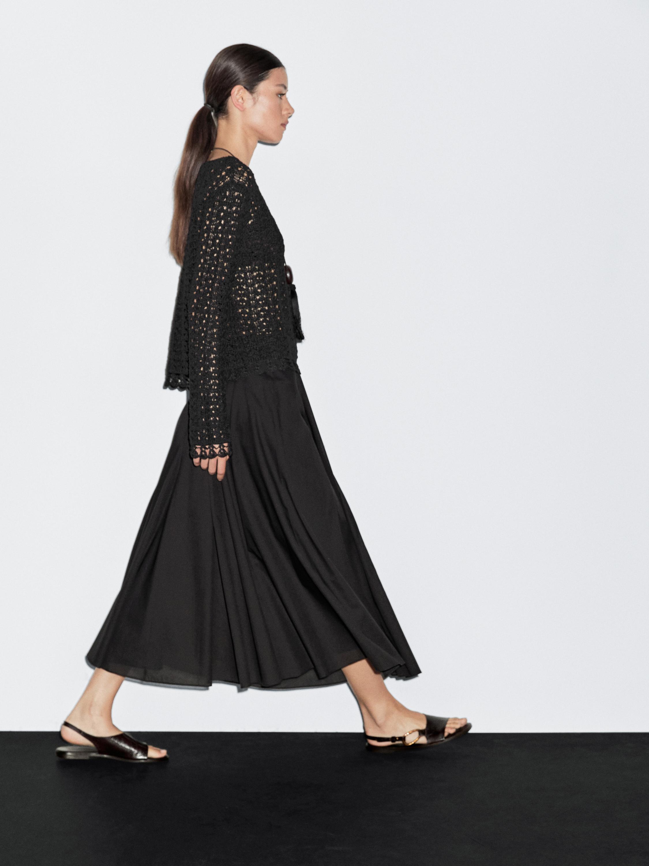 100% cotton flared skirt