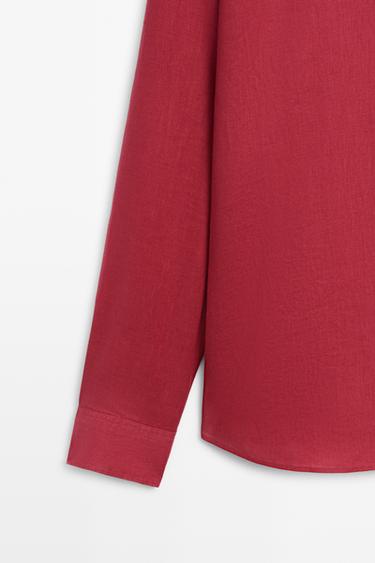 Regular fit 100% linen shirt — RED 7