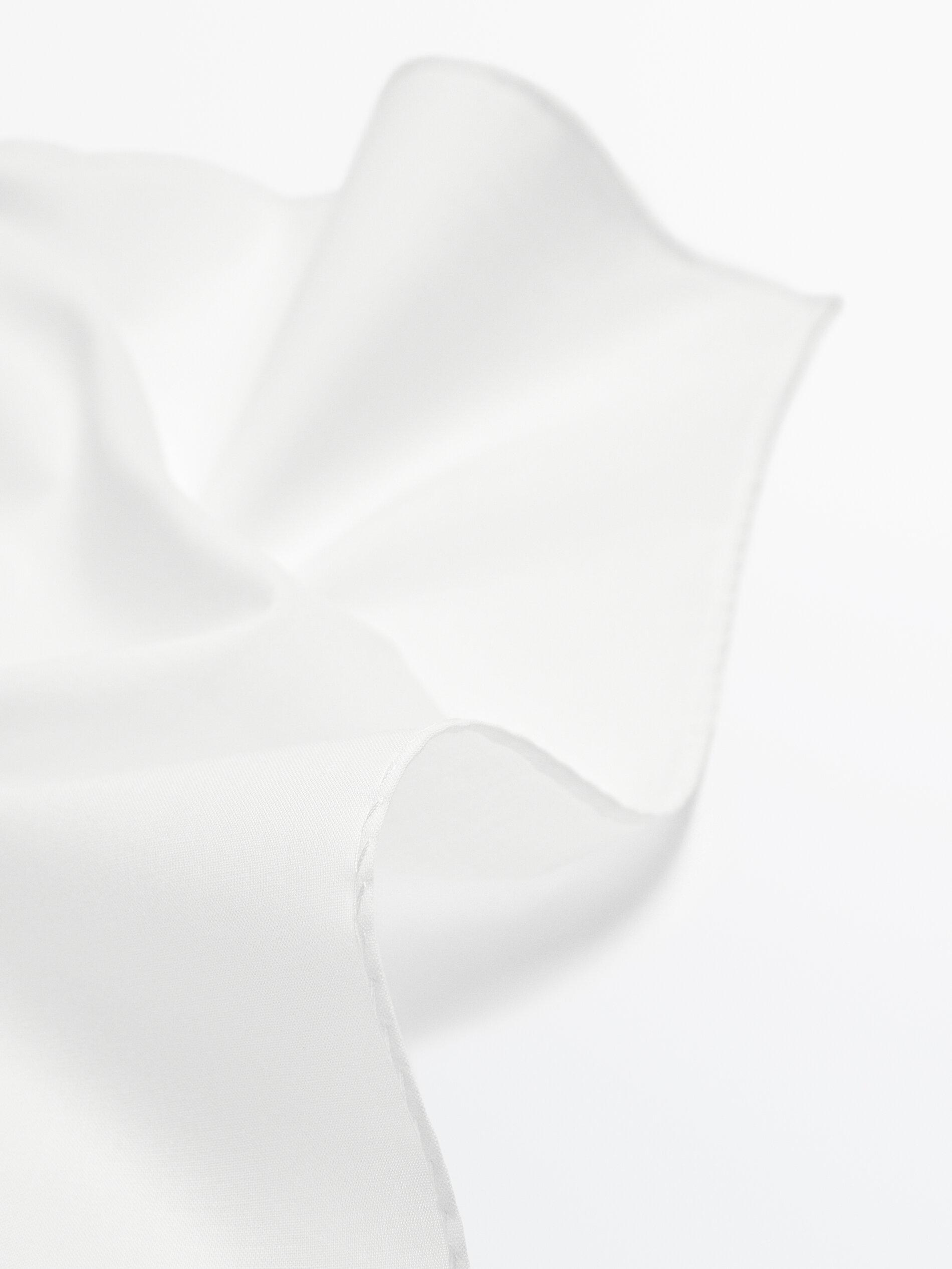 Plain 100% cotton scarf — WHITE