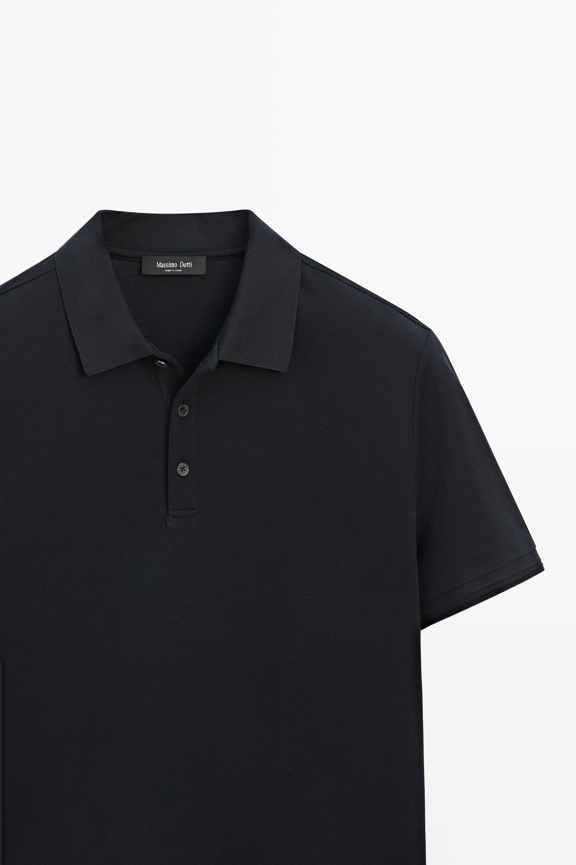 100% cotton short sleeve polo shirt — NAVY BLUE