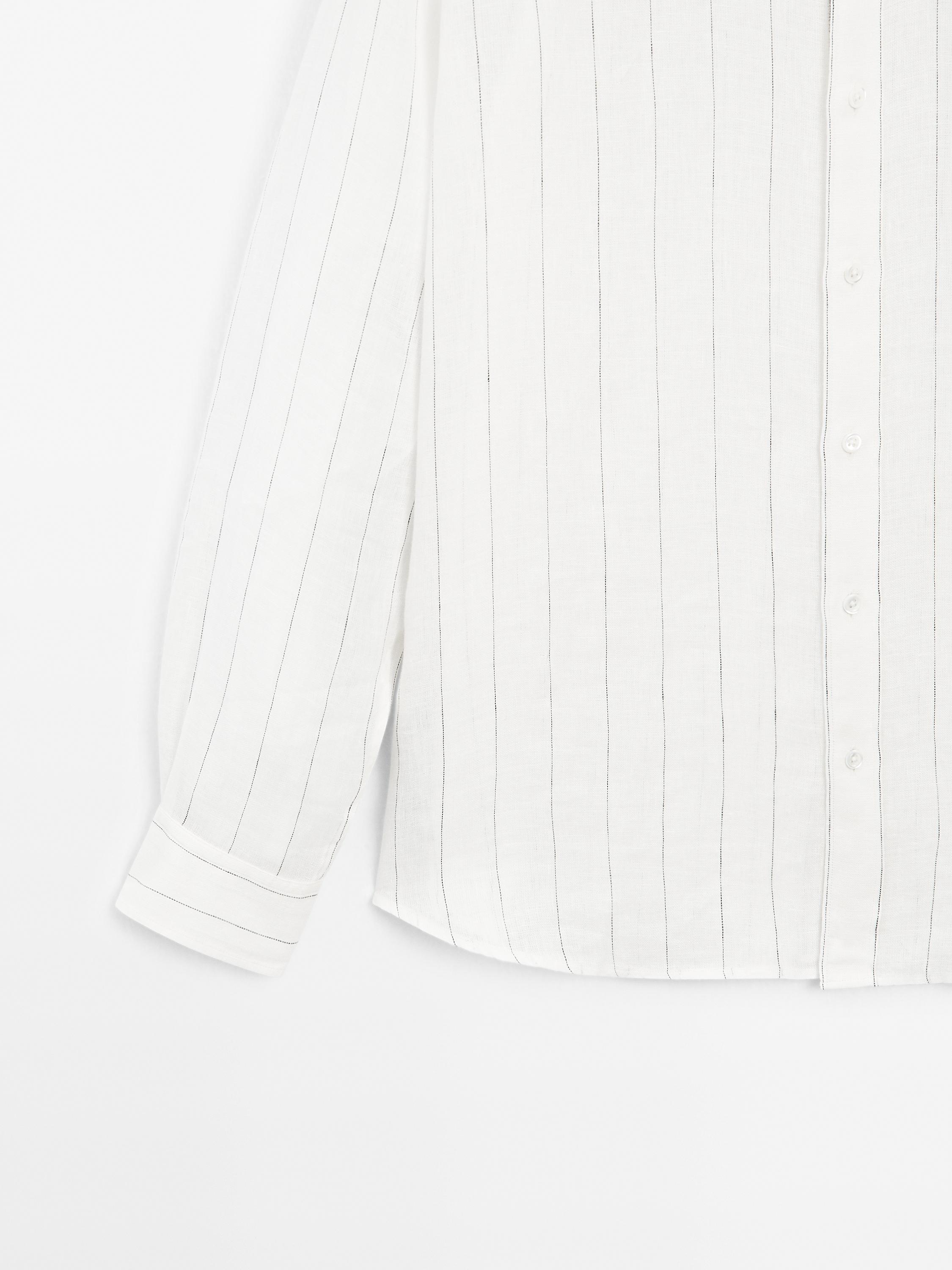 100% linen pinstripe shirt