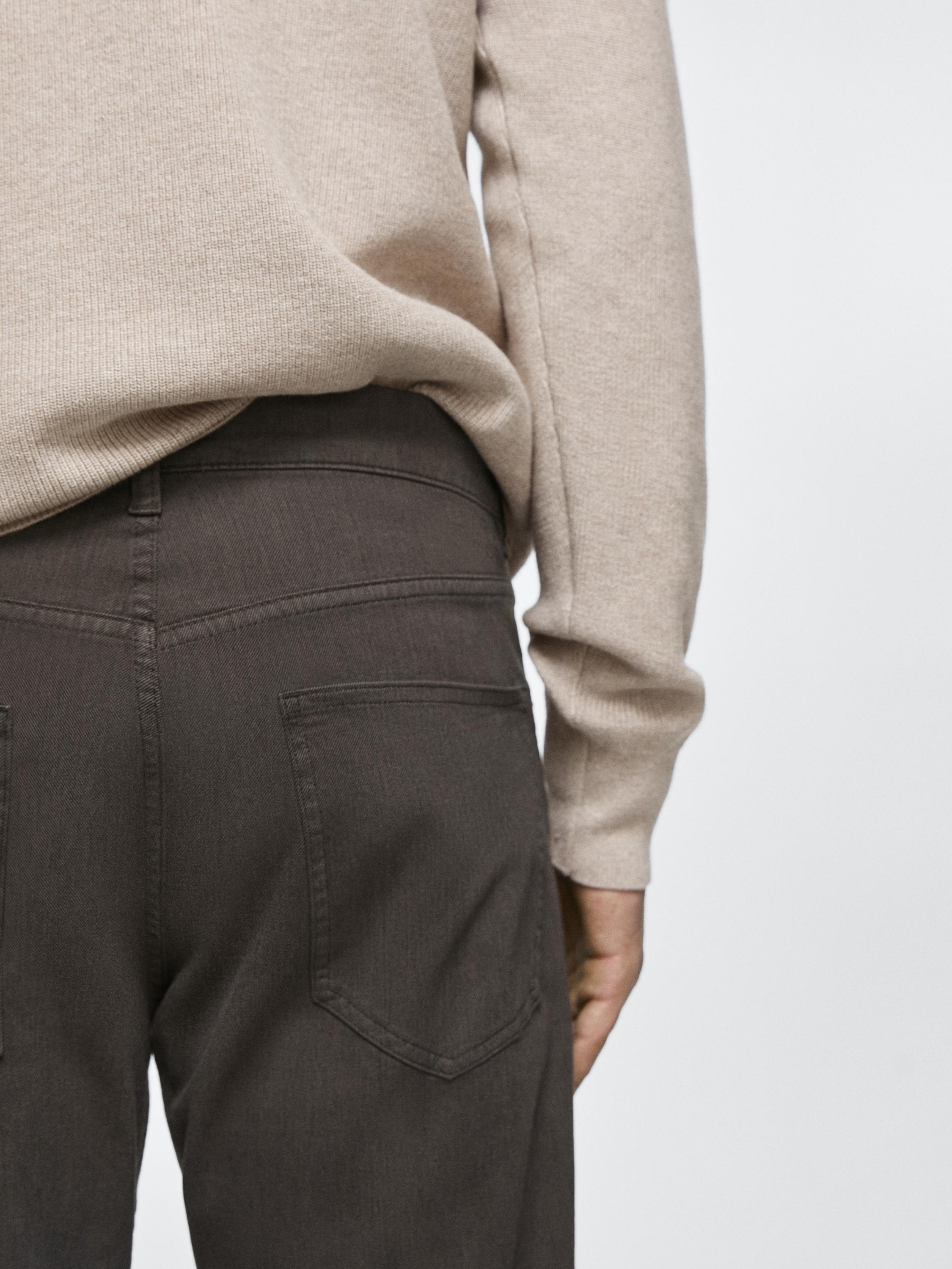 Tapered fit jeans — Greyish green