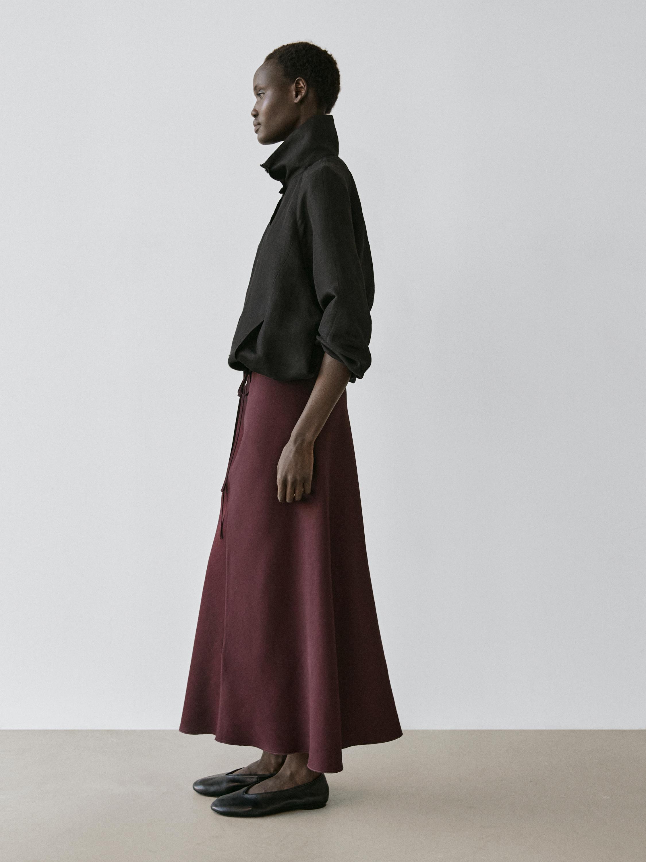 Pareo midi skirt — MAROON