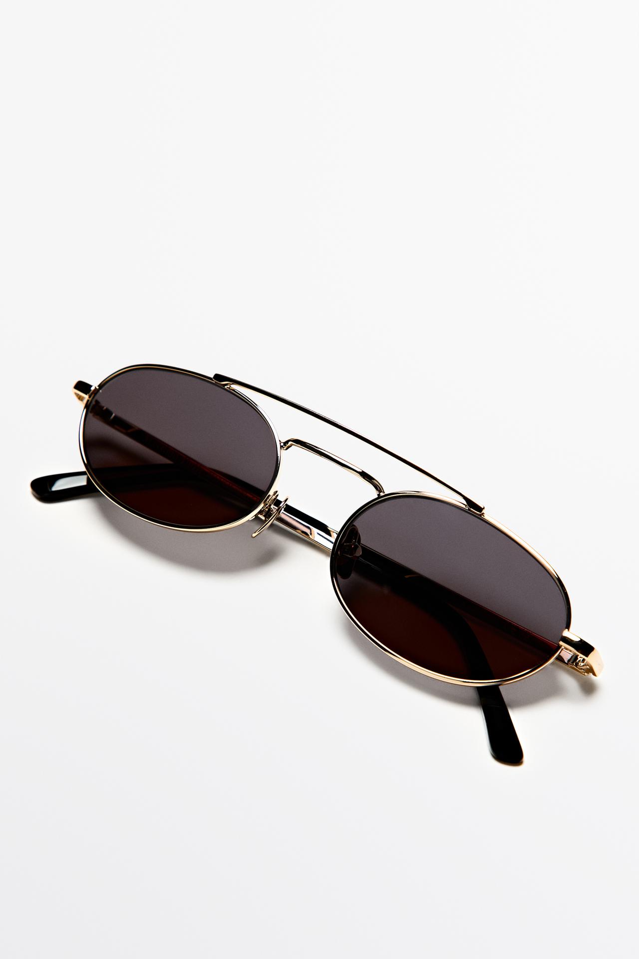 Double bridge oval sunglasses — SILVER