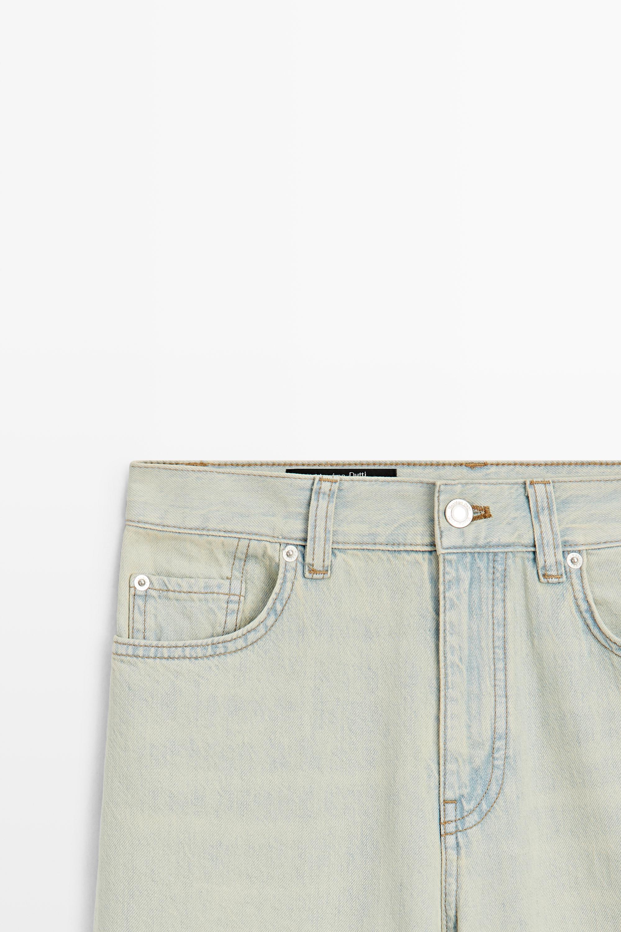 Mid-waist cropped wide-leg jeans — BLUE