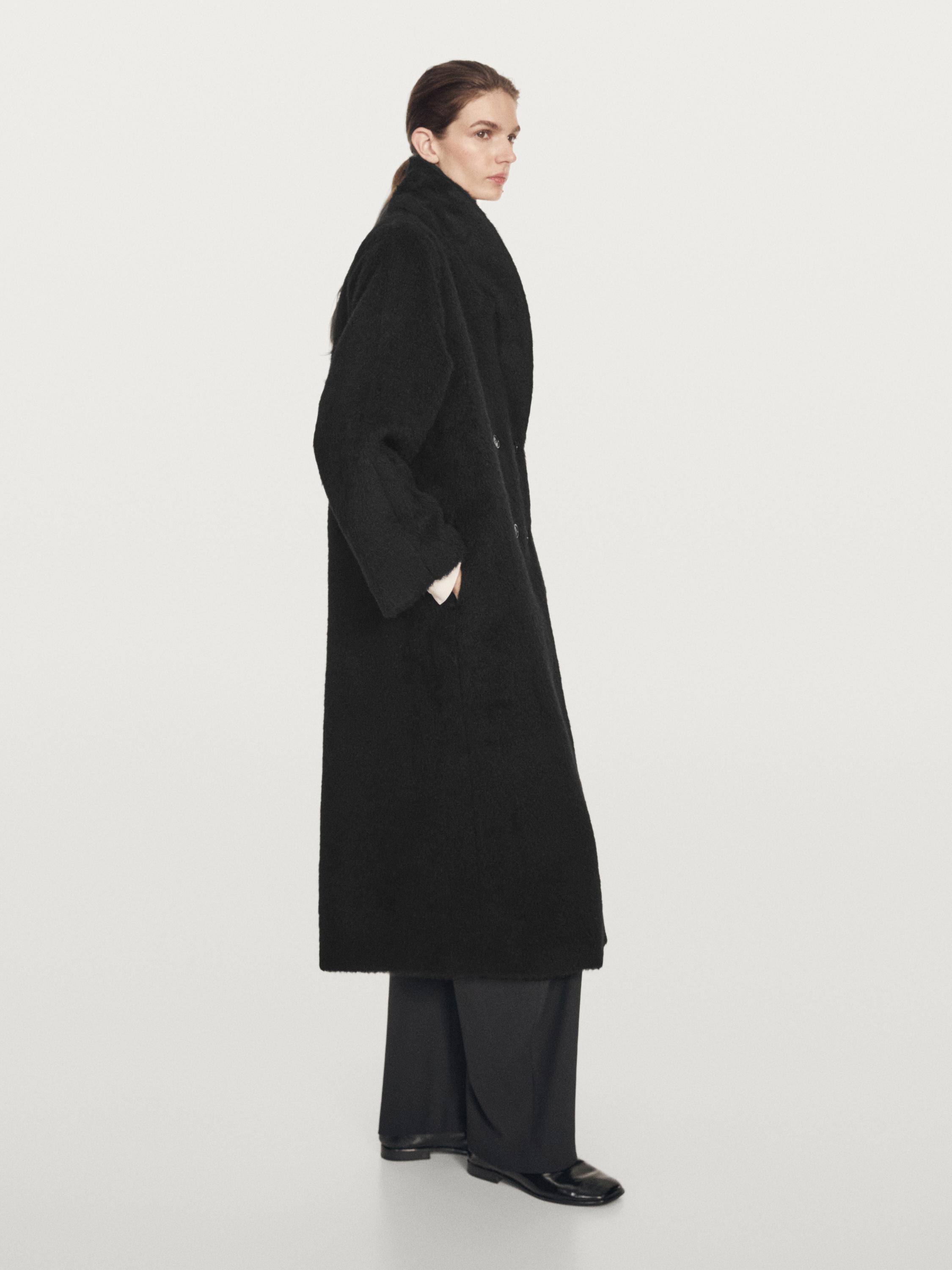 Long alpaca and wool coat