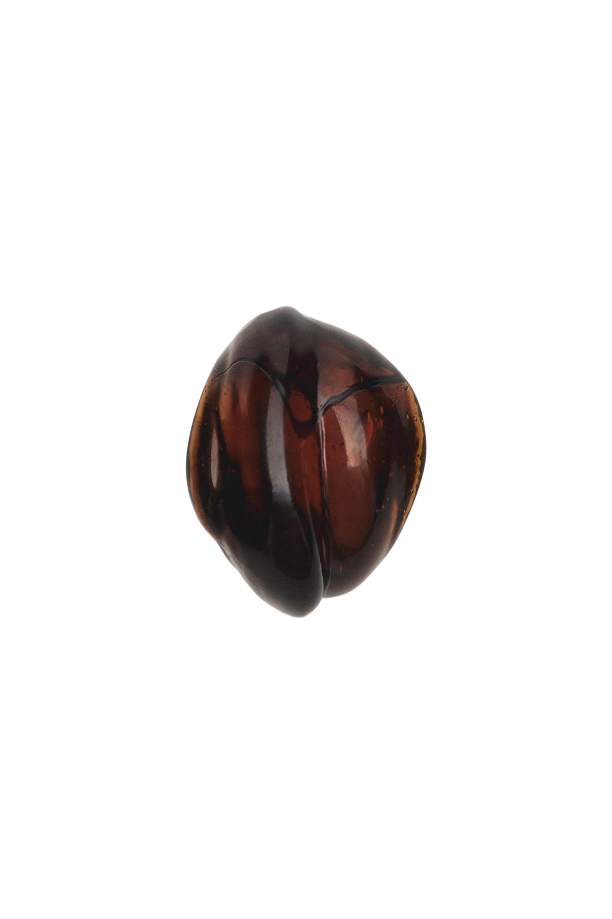 Round volume glass ring — Caramel