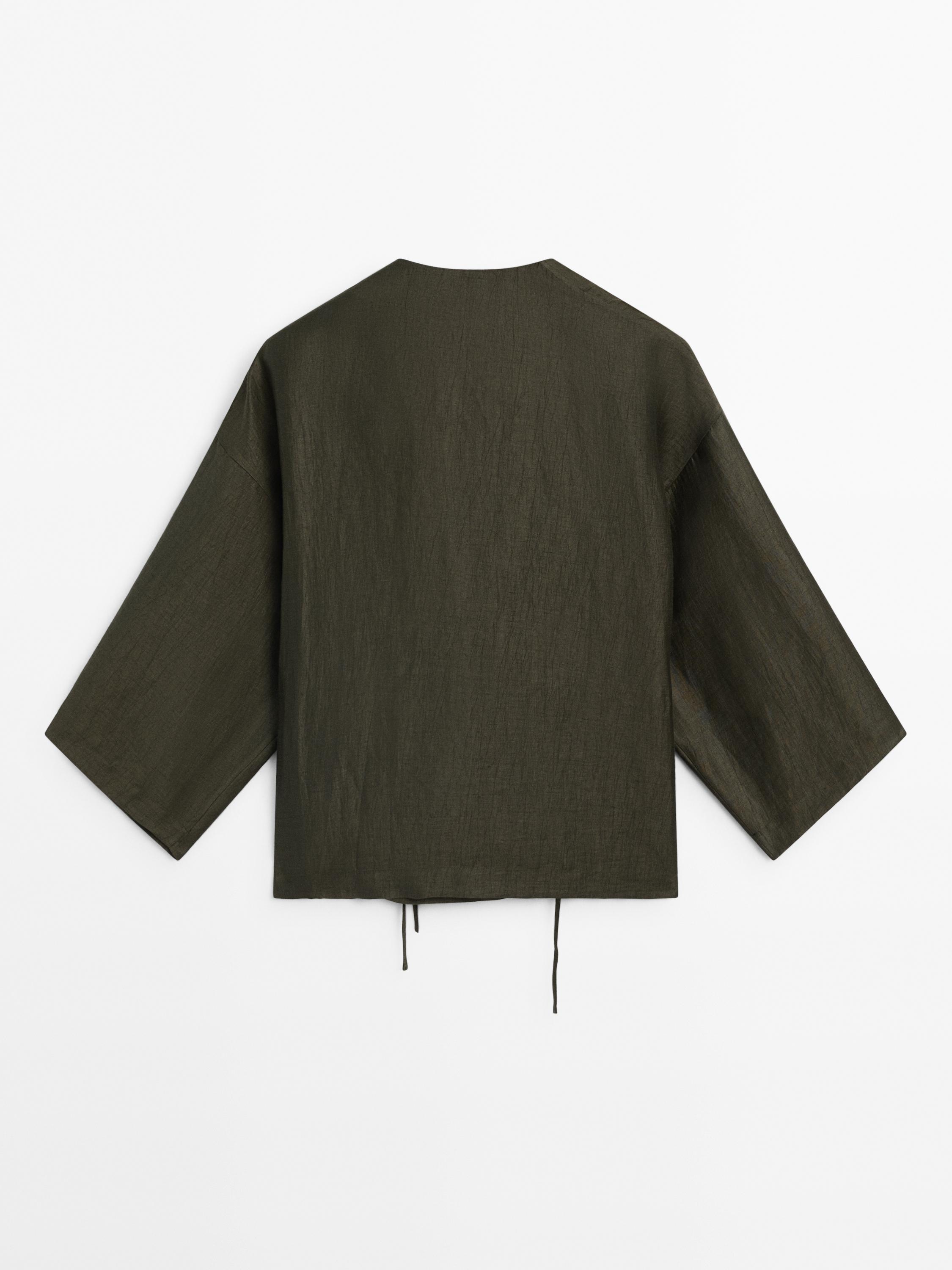 Kimono fluido mezcla lino