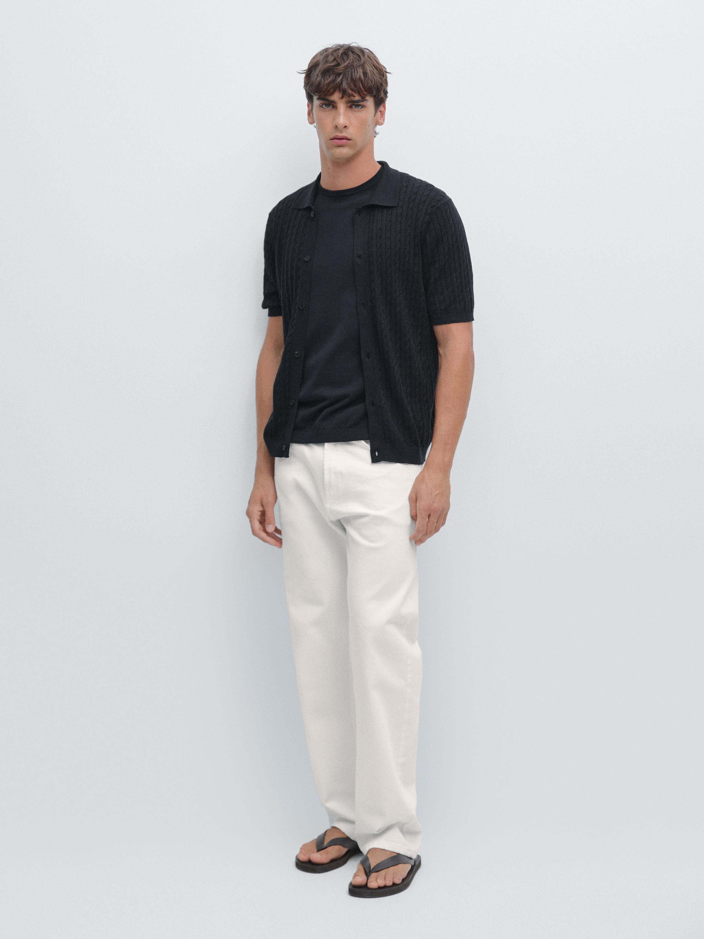 Braided knitted overshirt
