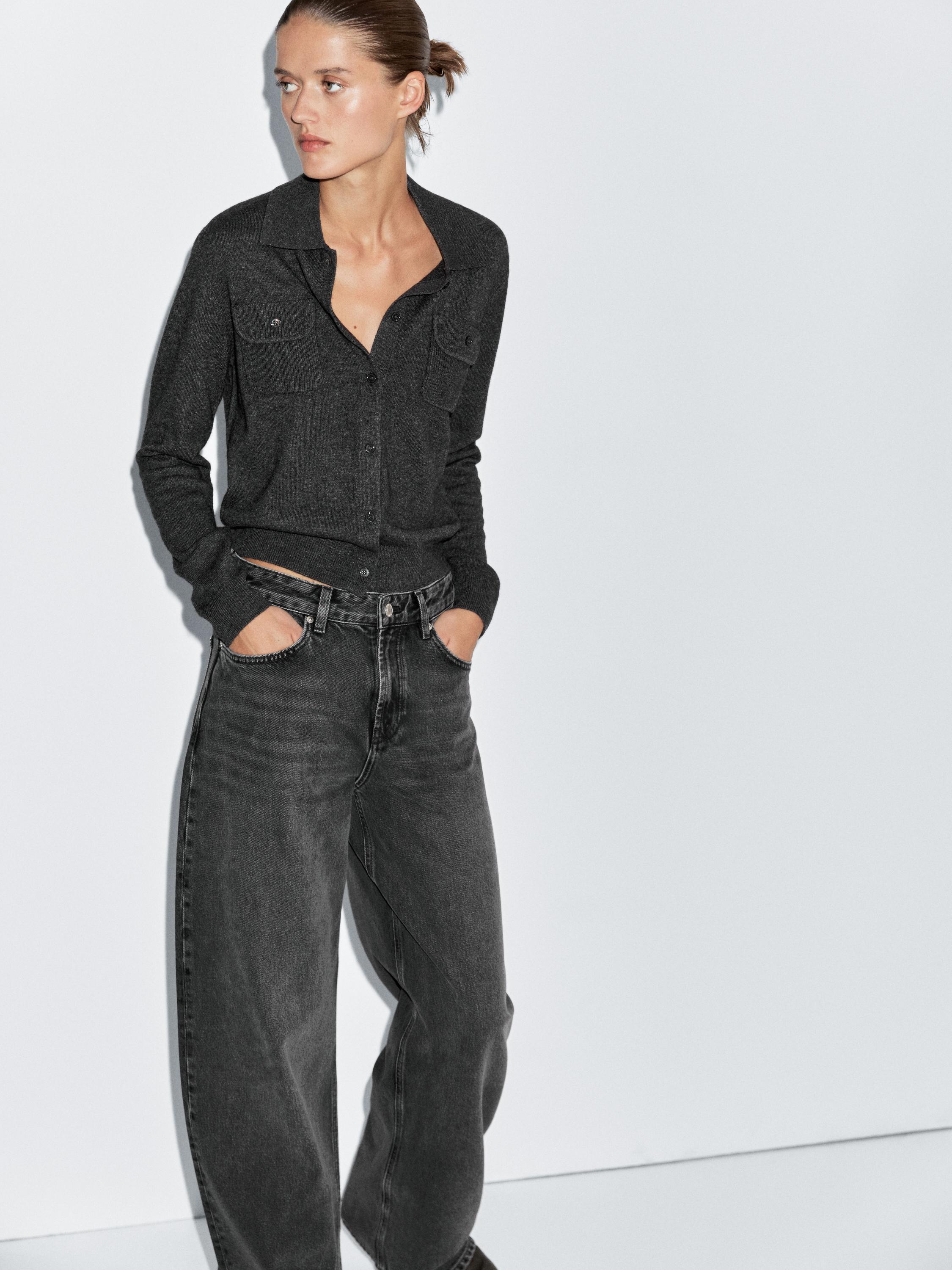 High-waist barrel fit jeans