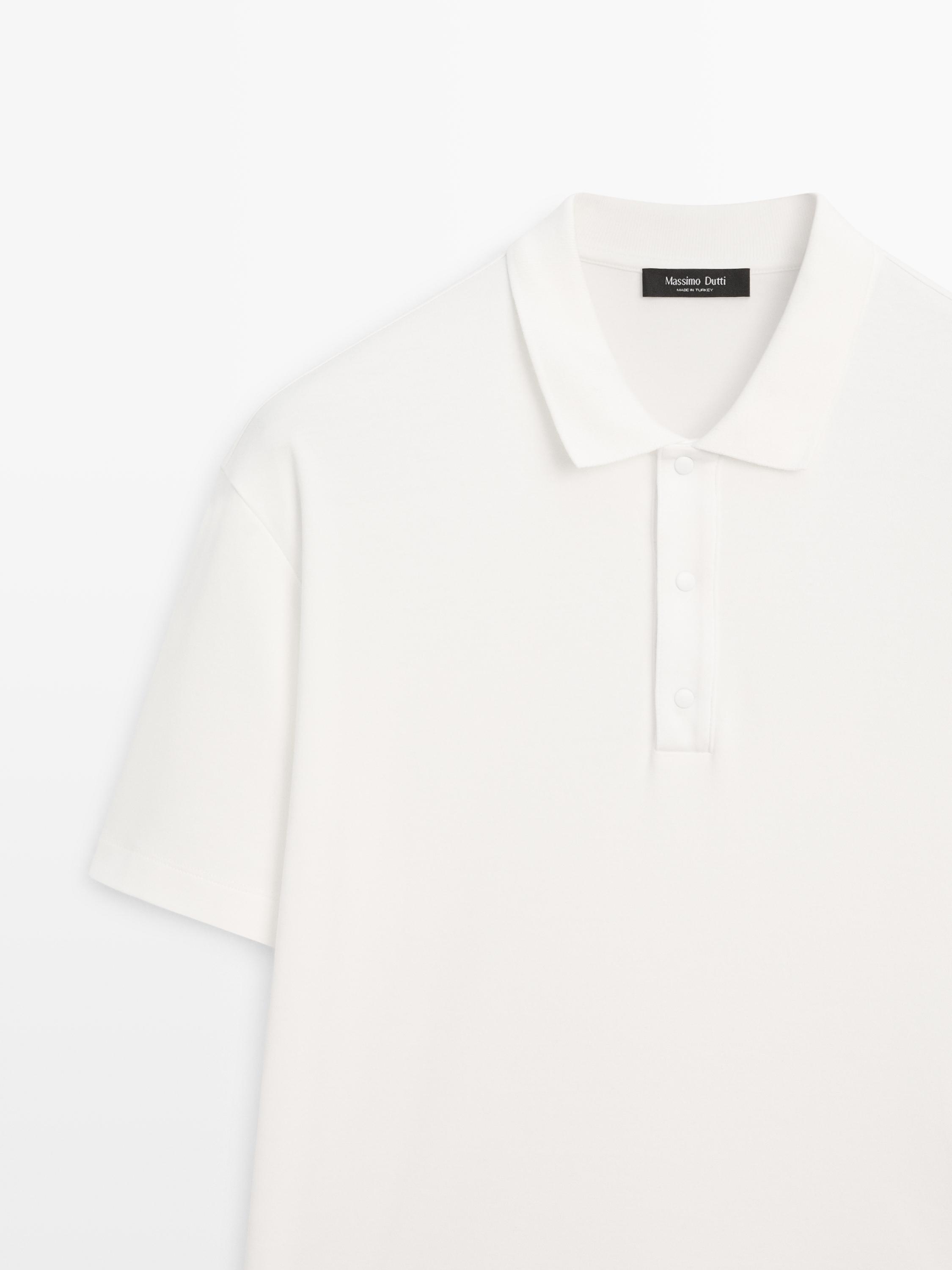 Short sleeve cotton polo shirt — Light Beige