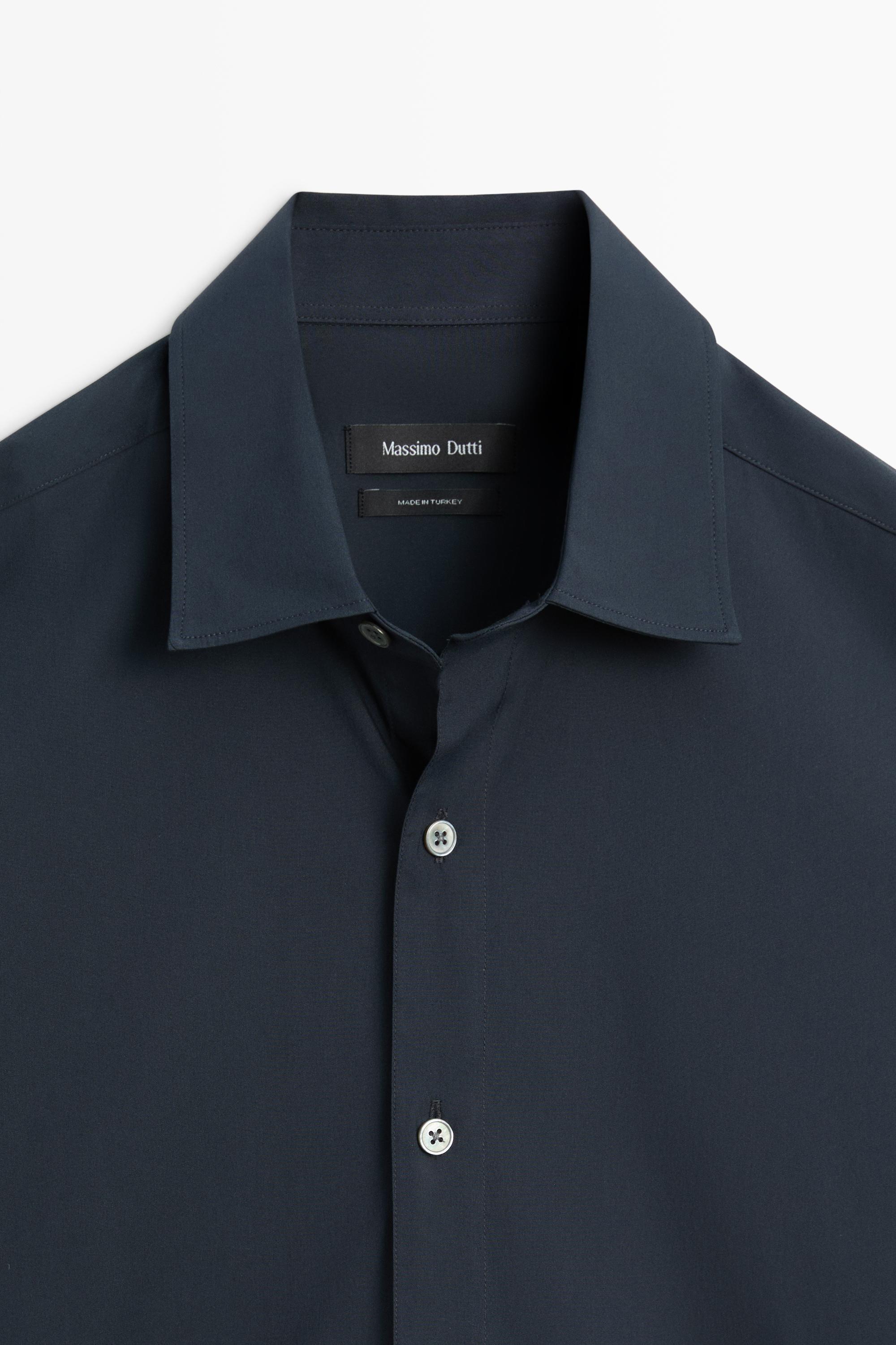 Slim fit stretch shirt — NAVY BLUE
