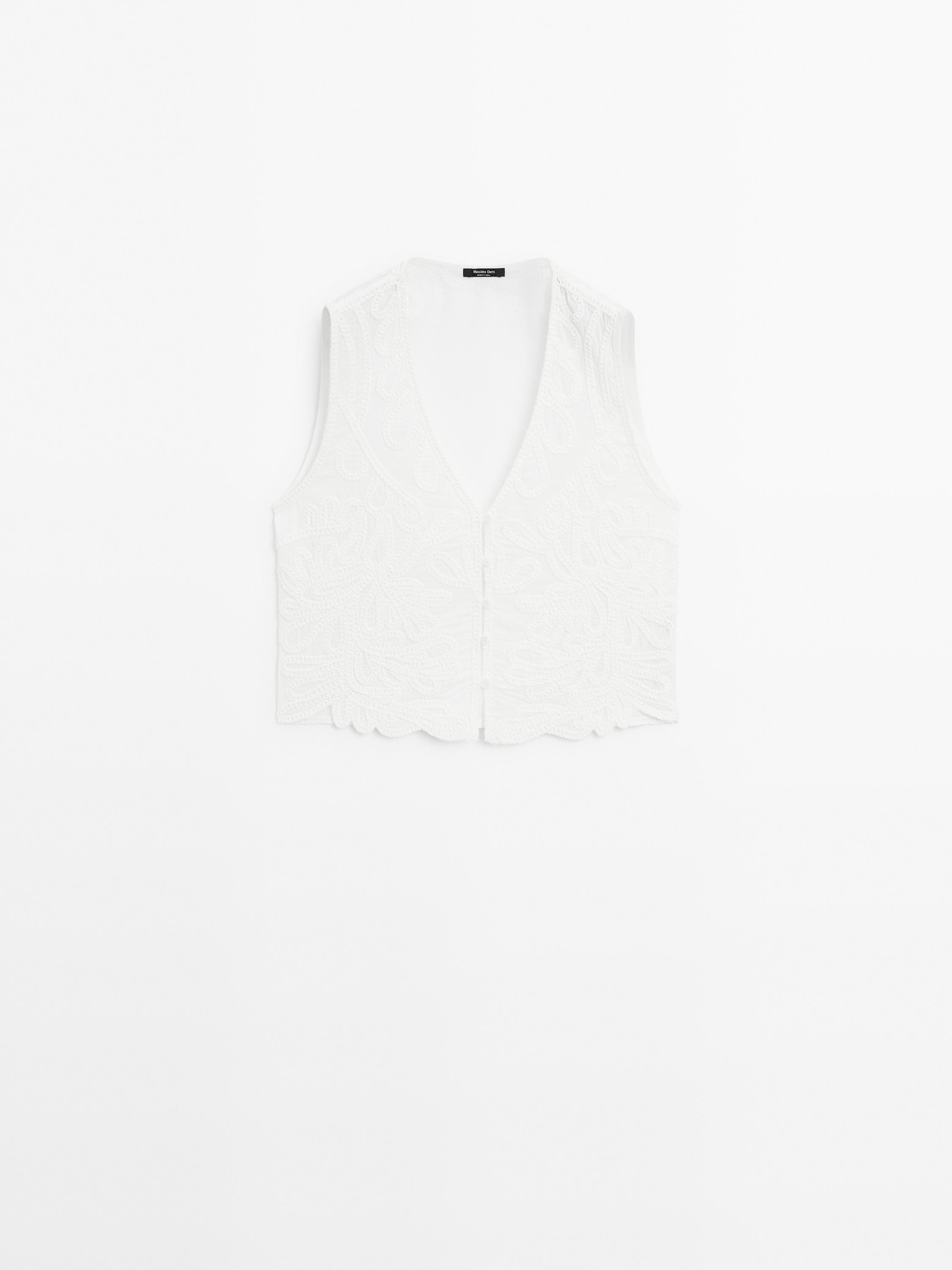 100% cotton embroidered waistcoat