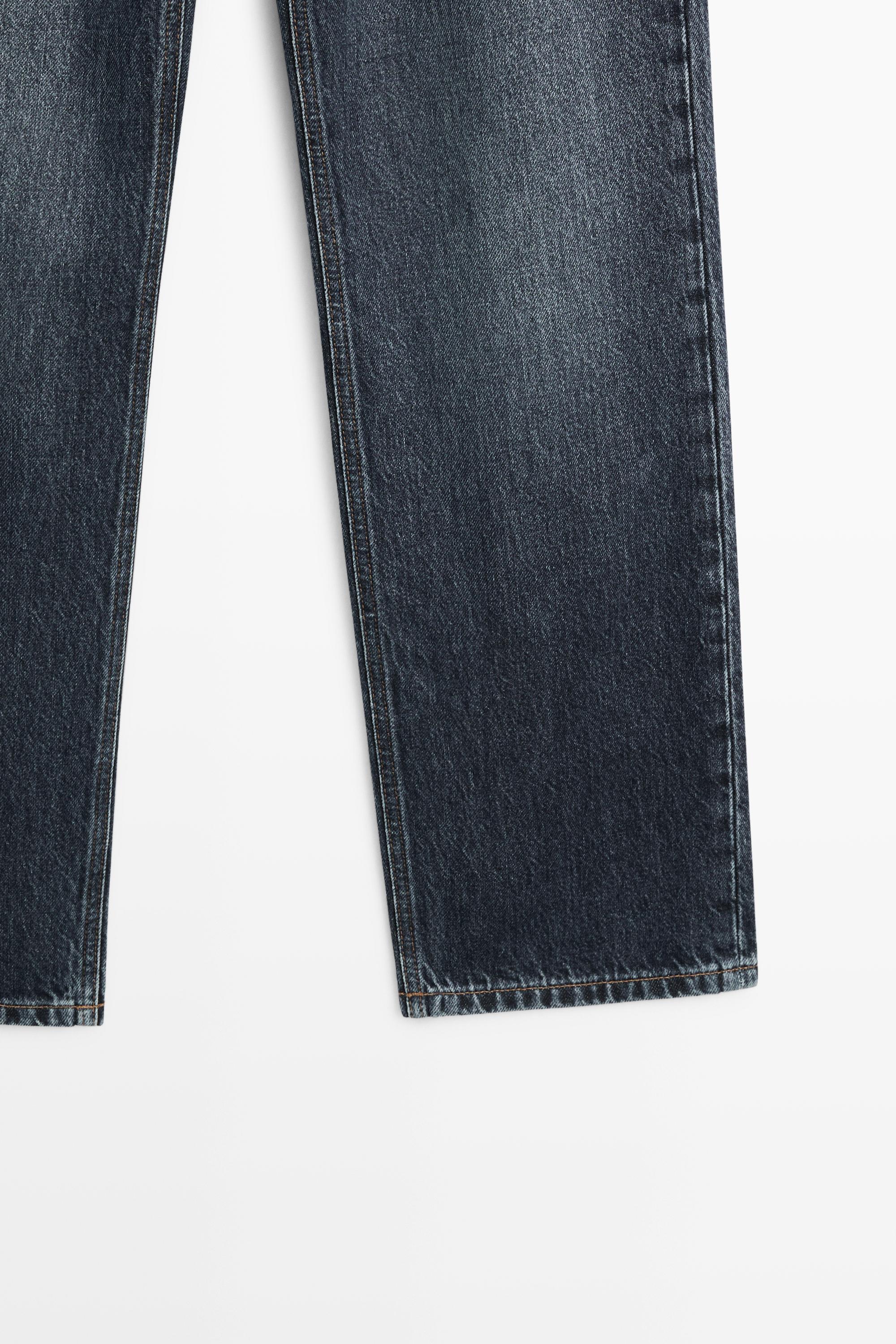 High-waist straight-leg jeans — MEDIUM BLUE
