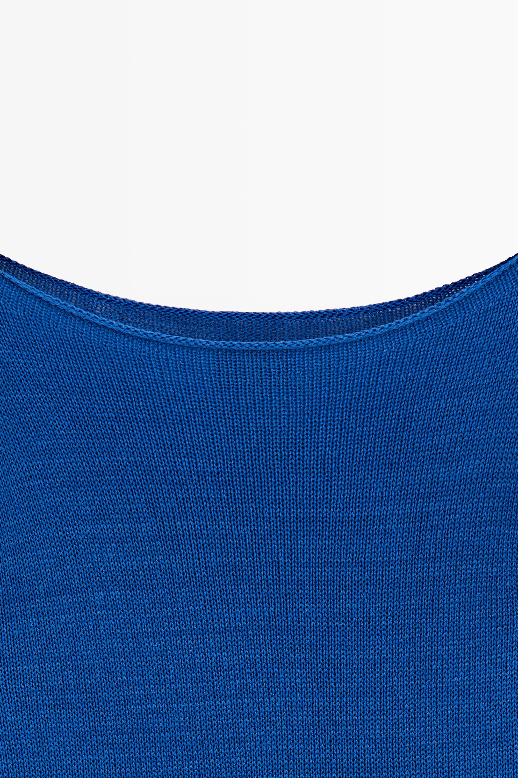 100% mercerised cotton sweater — DEEP BLUE