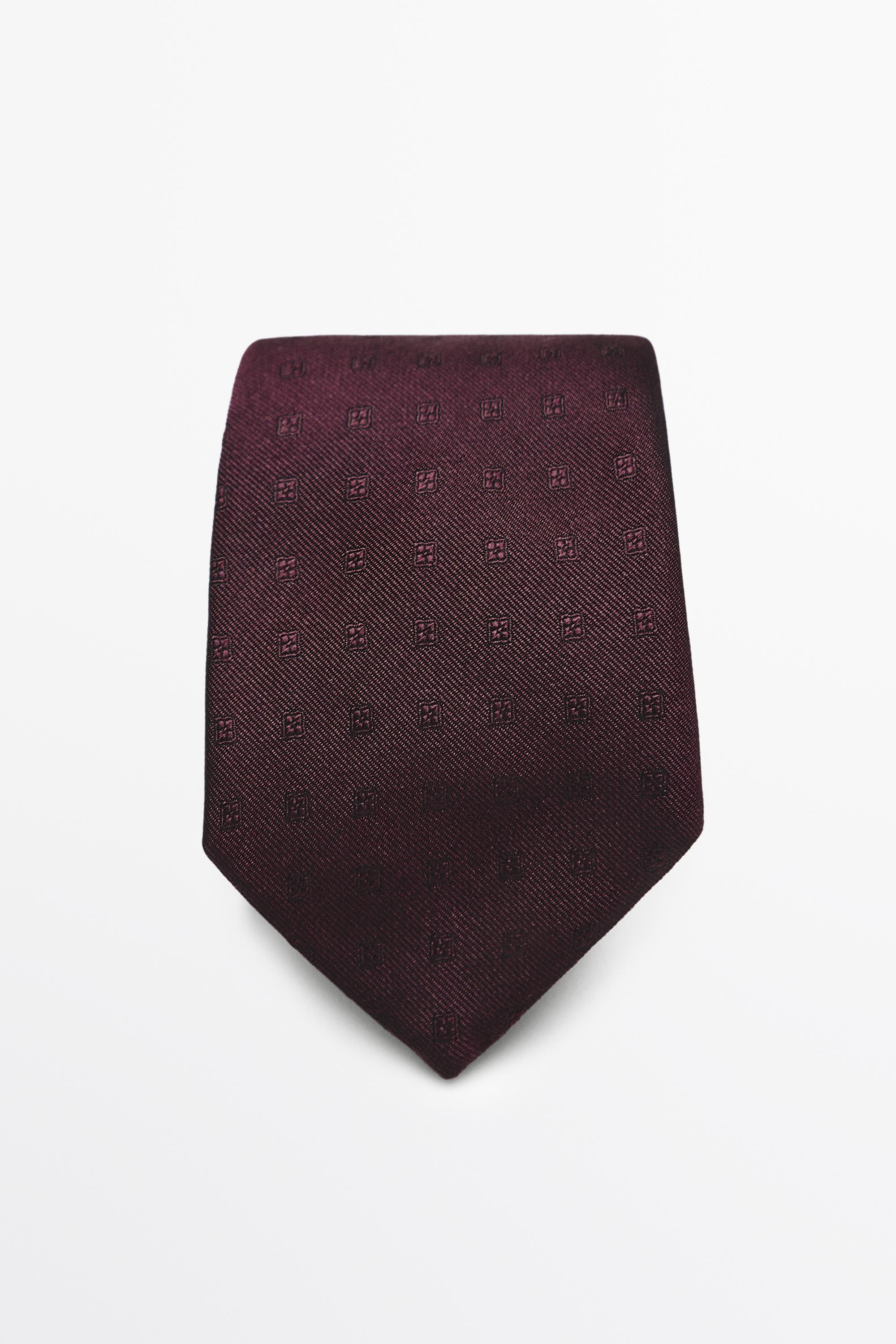 100% silk tie with embroidered detail