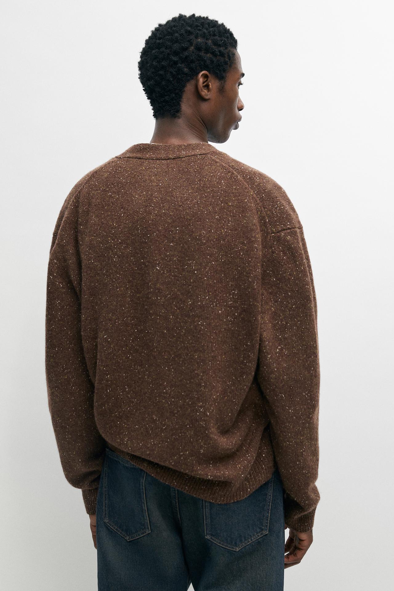 Marled knit cardigan with wool — OCHRE