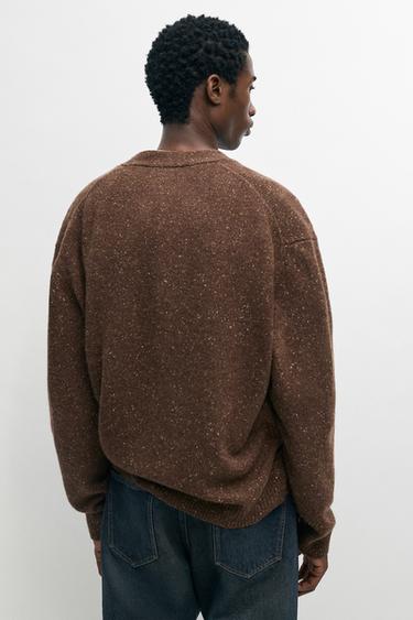 Marled knit cardigan with wool — OCHRE 5