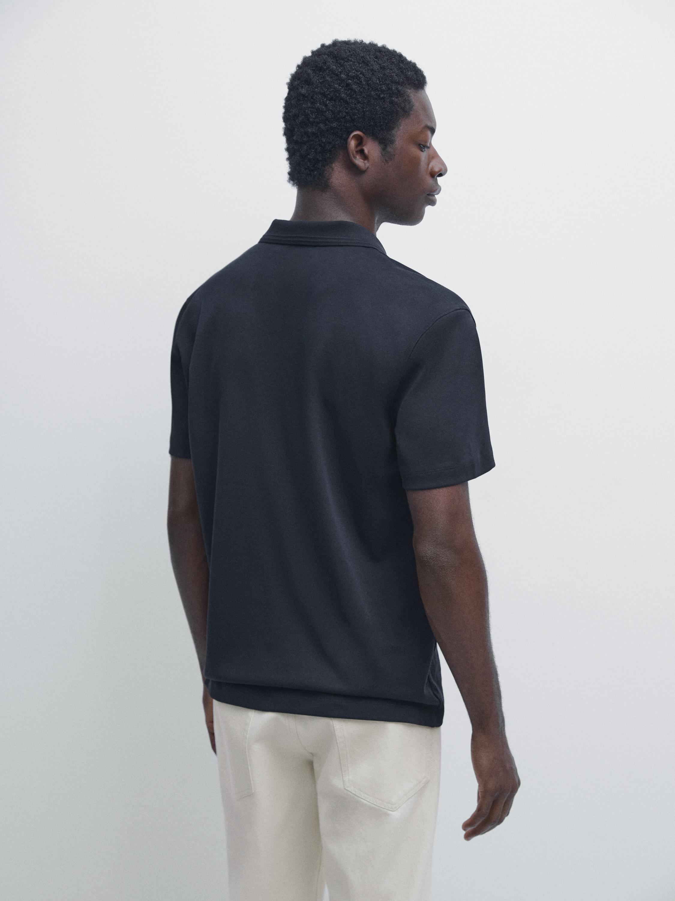 100% cotton short sleeve polo shirt — NAVY BLUE