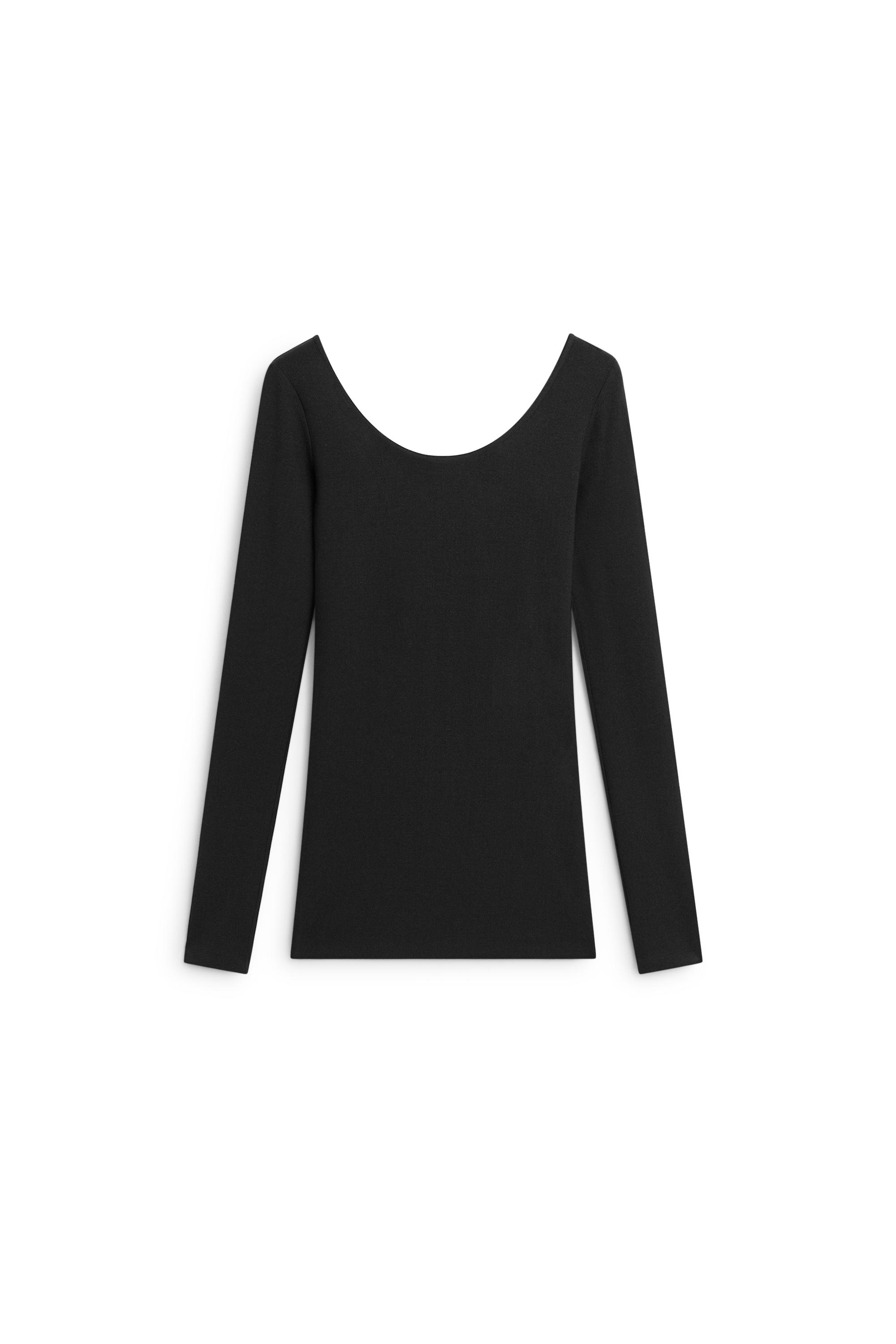 Stretch wool blend crew neck top - LIMITED EDITION by Massimo Dutti