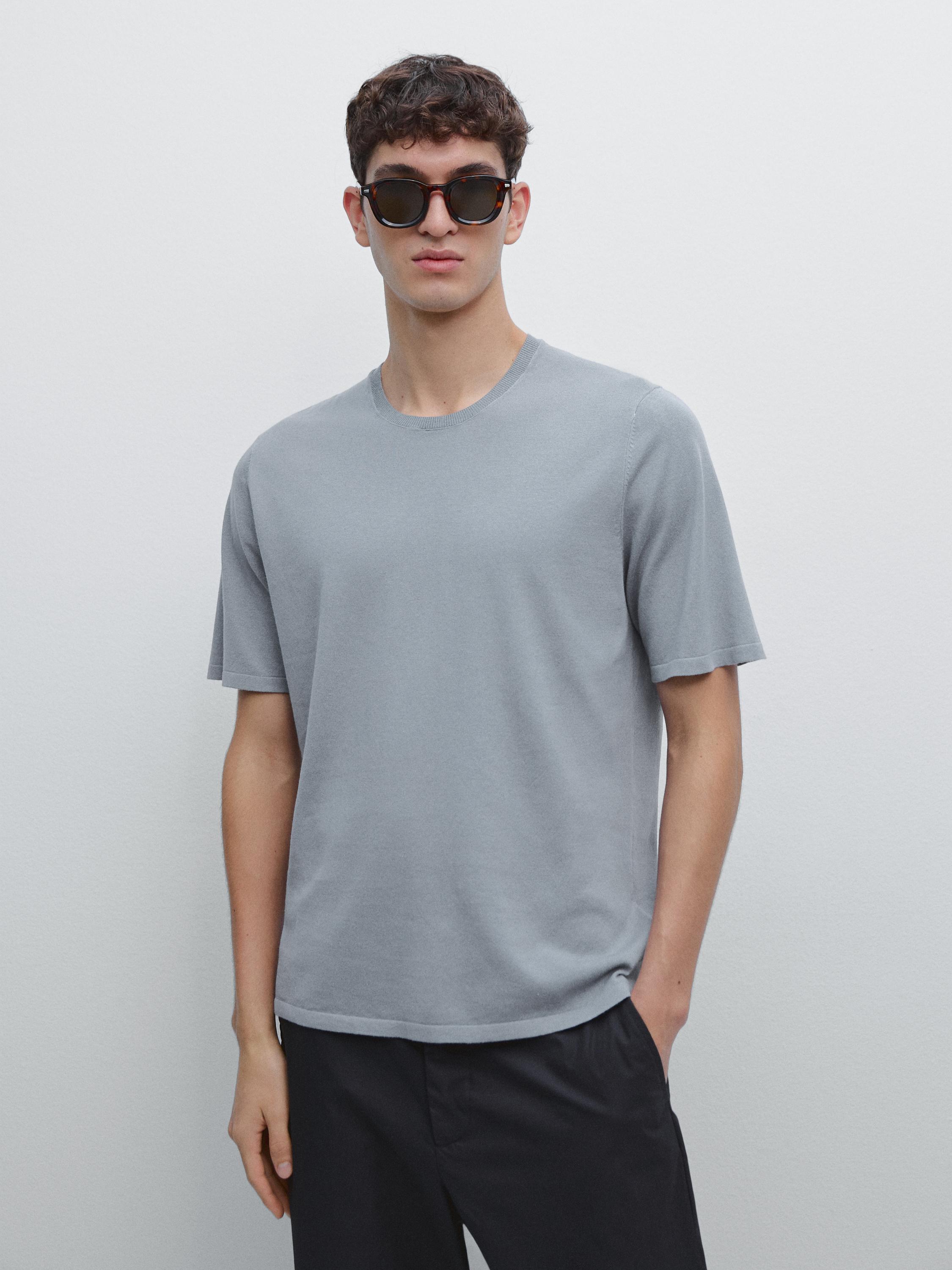 Cotton blend knit T-shirt