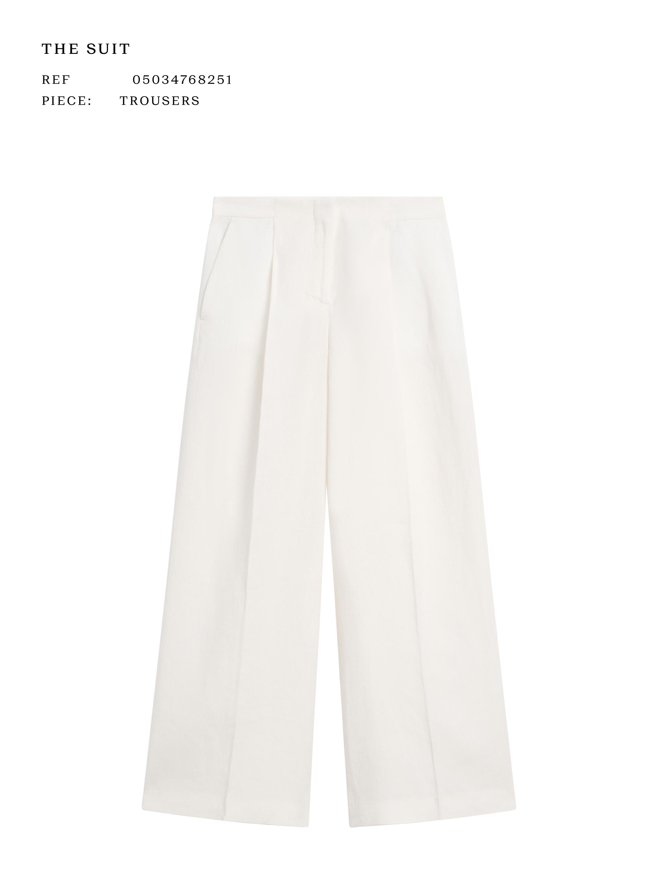 Flowing linen suit trousers — Off white
