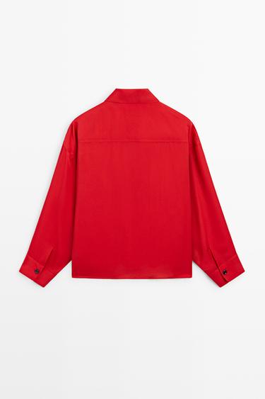 Oversize flowing shirt with pocket detail — RED 6
