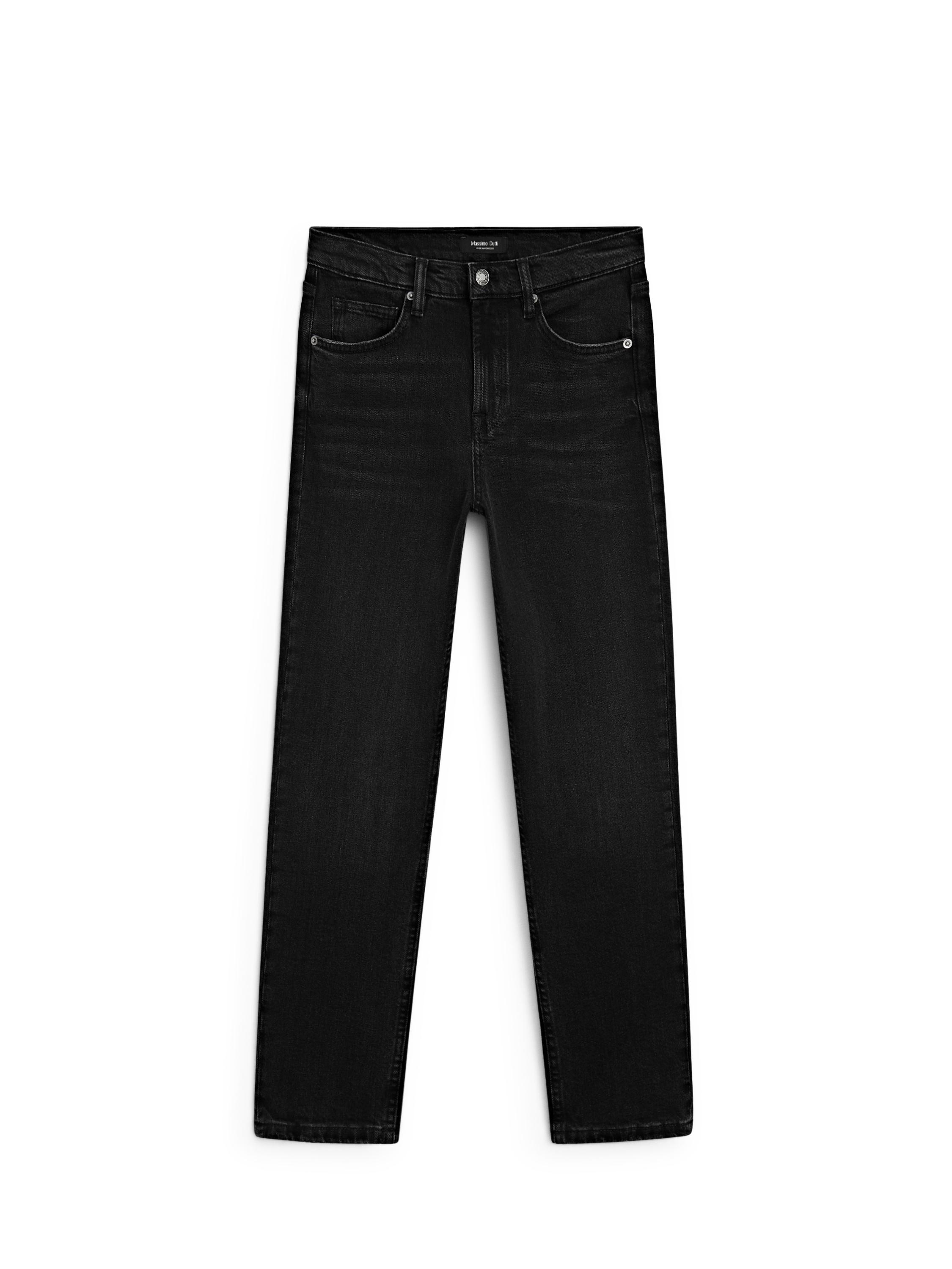 Mid-rise cropped slim fit jeans — BLACK