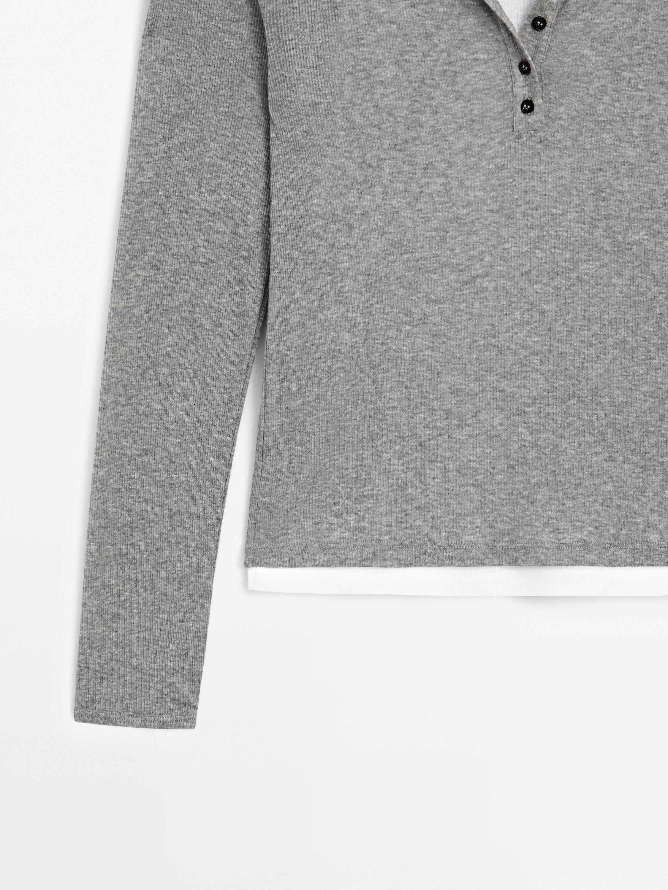 T-shirt double col boutonné