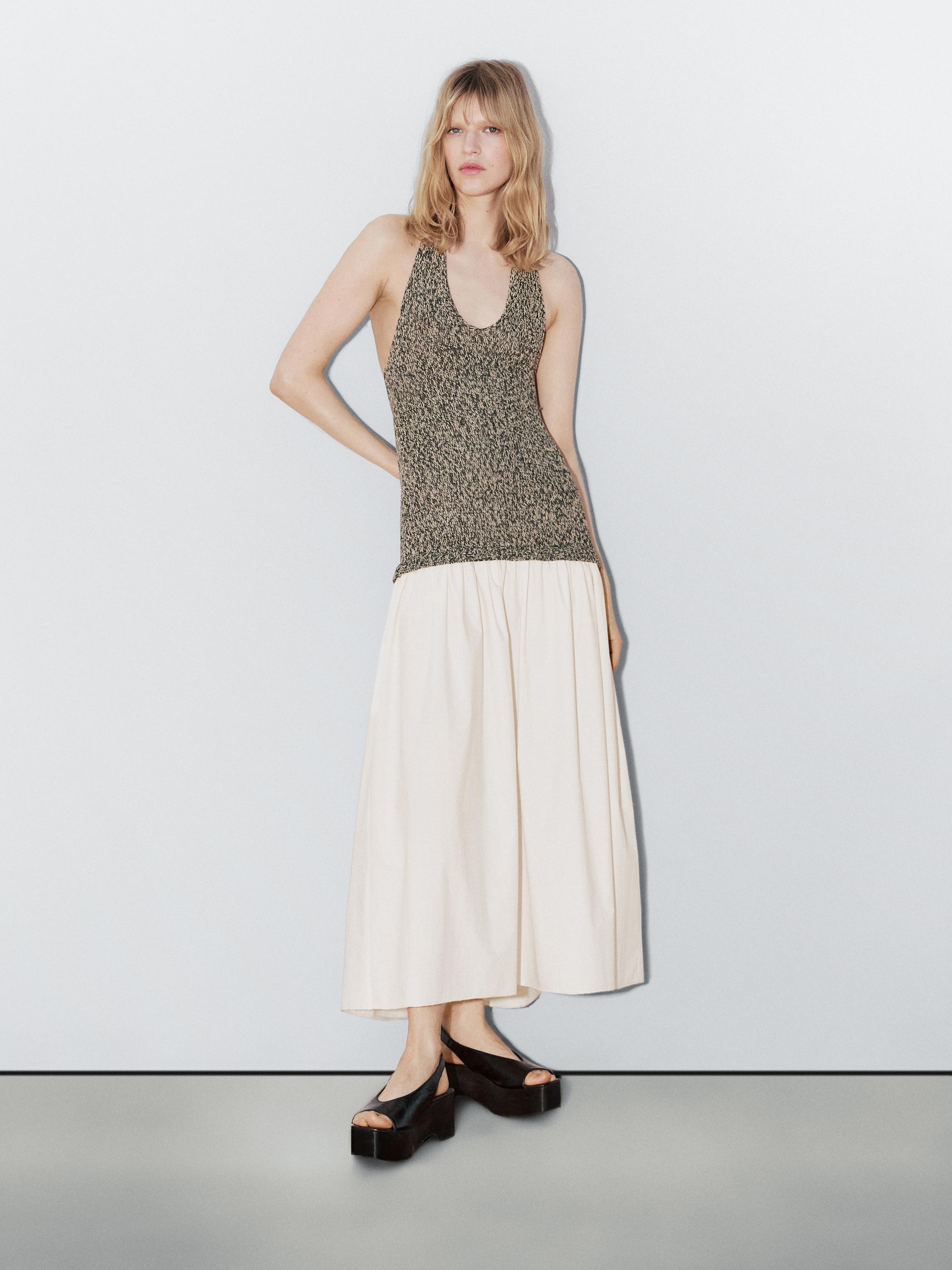 Contrast long dress - Studio