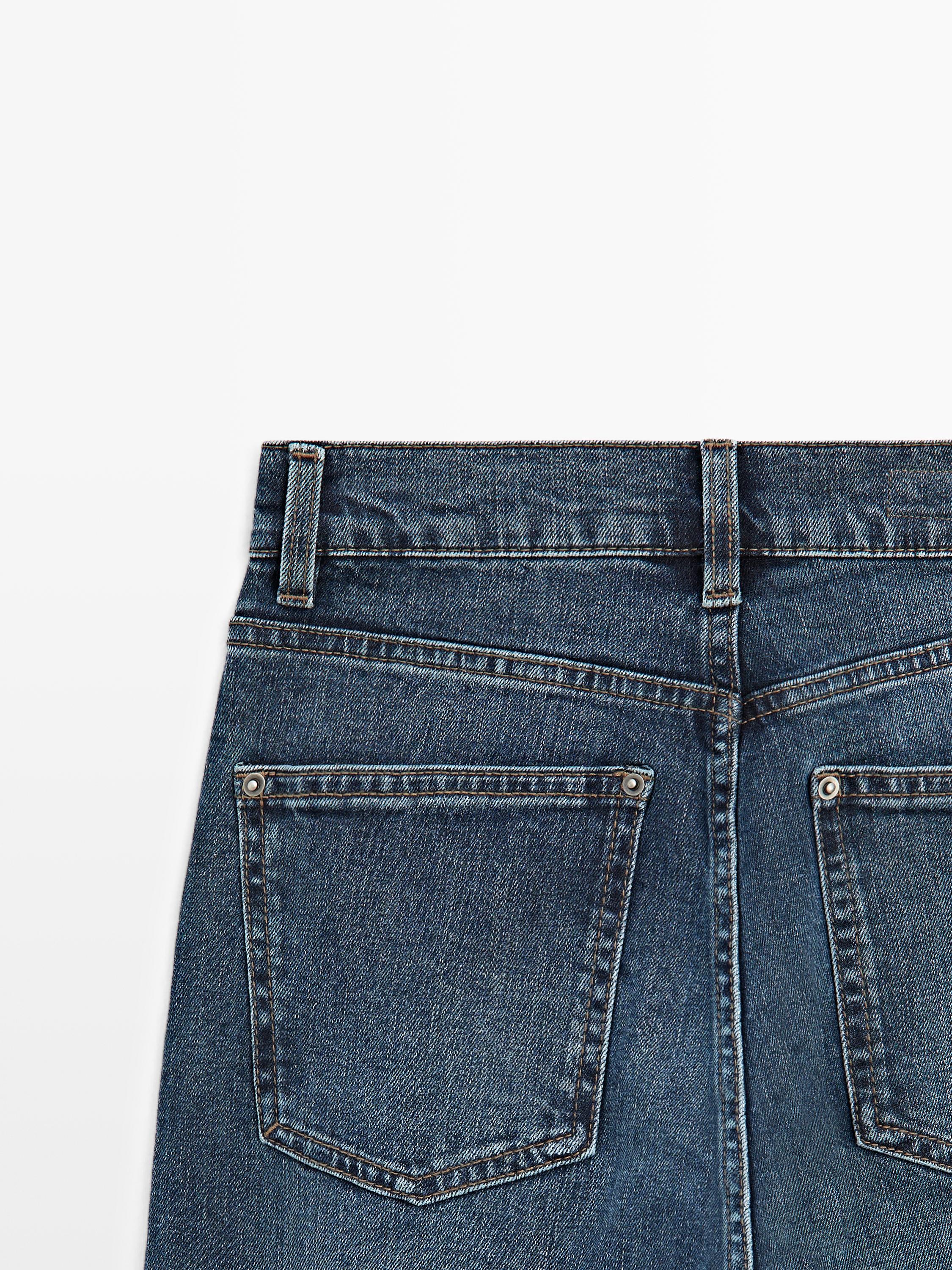 Mid-rise straight-leg jeans — MEDIUM BLUE