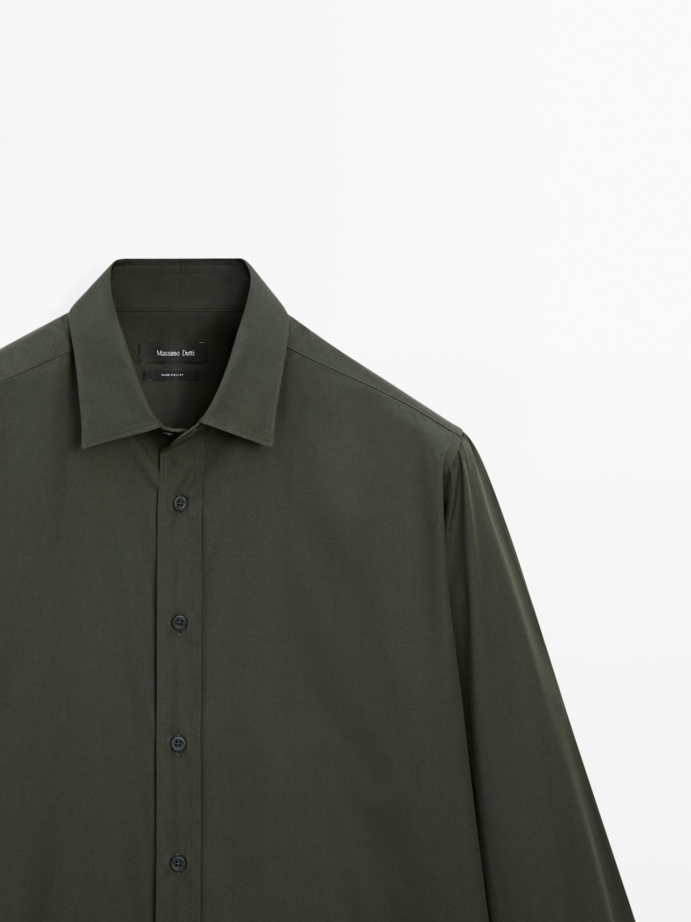 Regular fit cotton poplin shirt