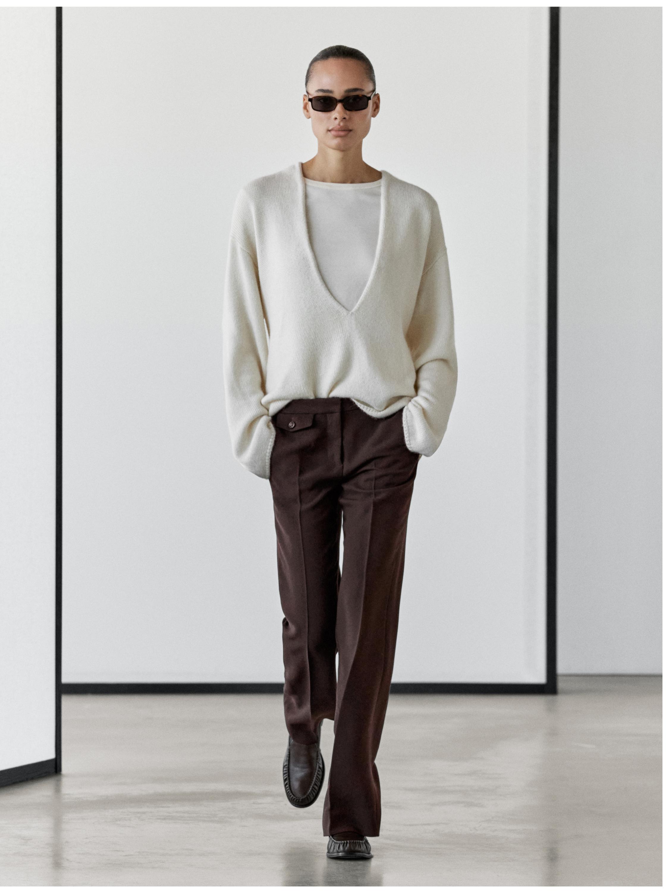 Flared trousers with pocket — Chocolate