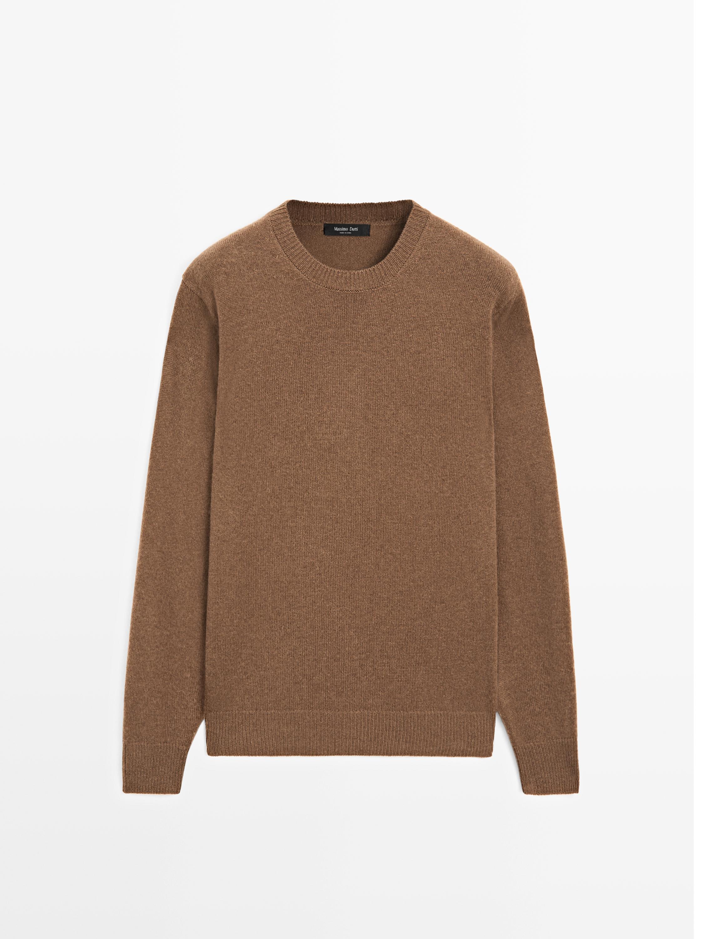 Плетен џемпер од мешавина со волна со кружен изрез