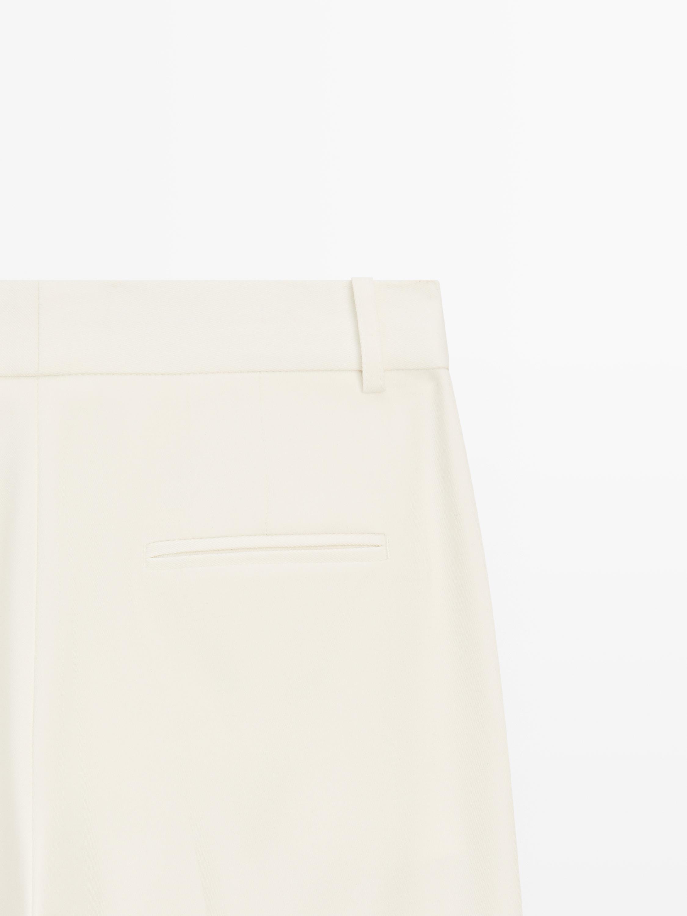 Straight-leg flowing trousers — CREAM