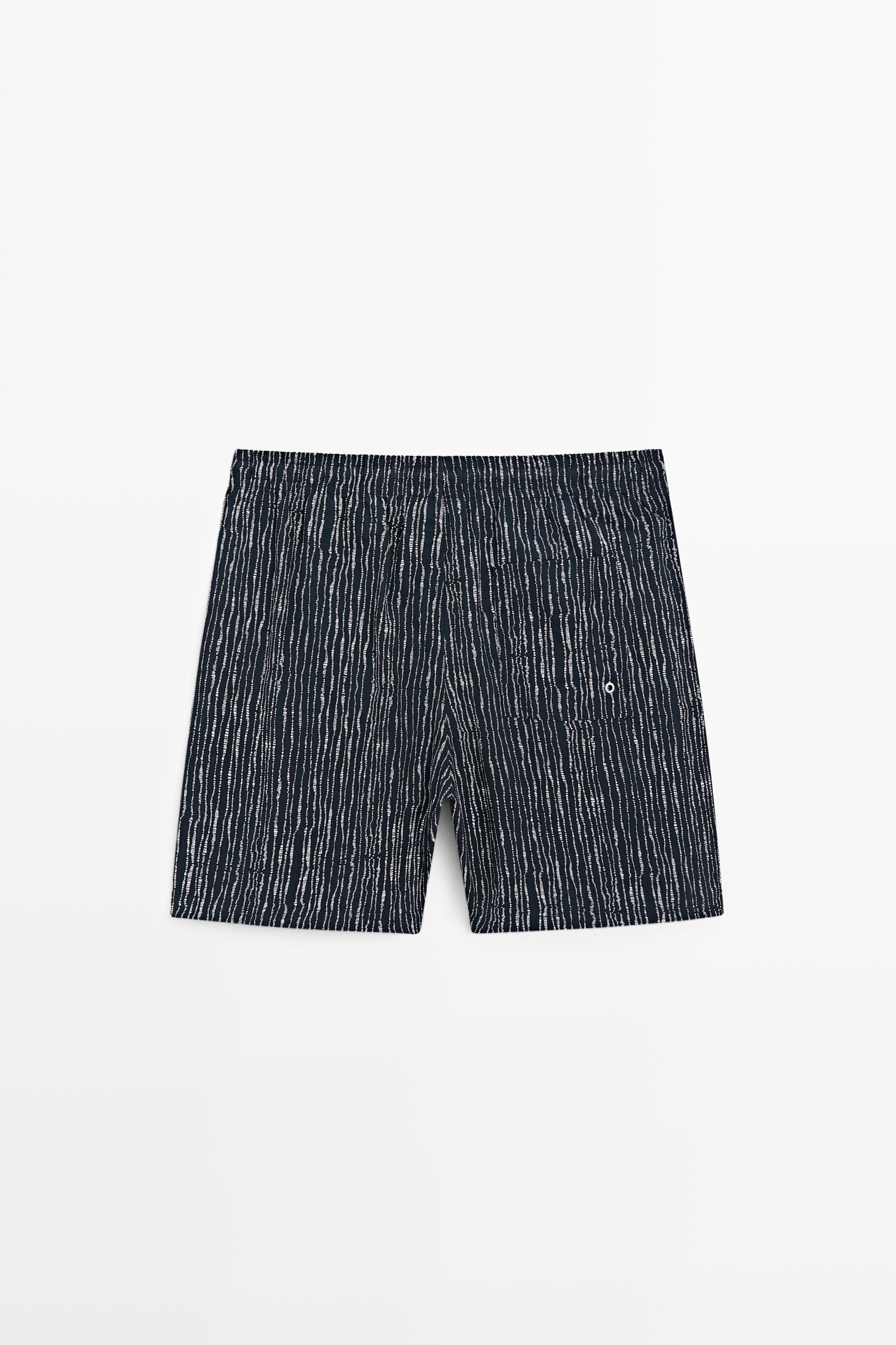 Printed swimming trunks — NAVY BLUE