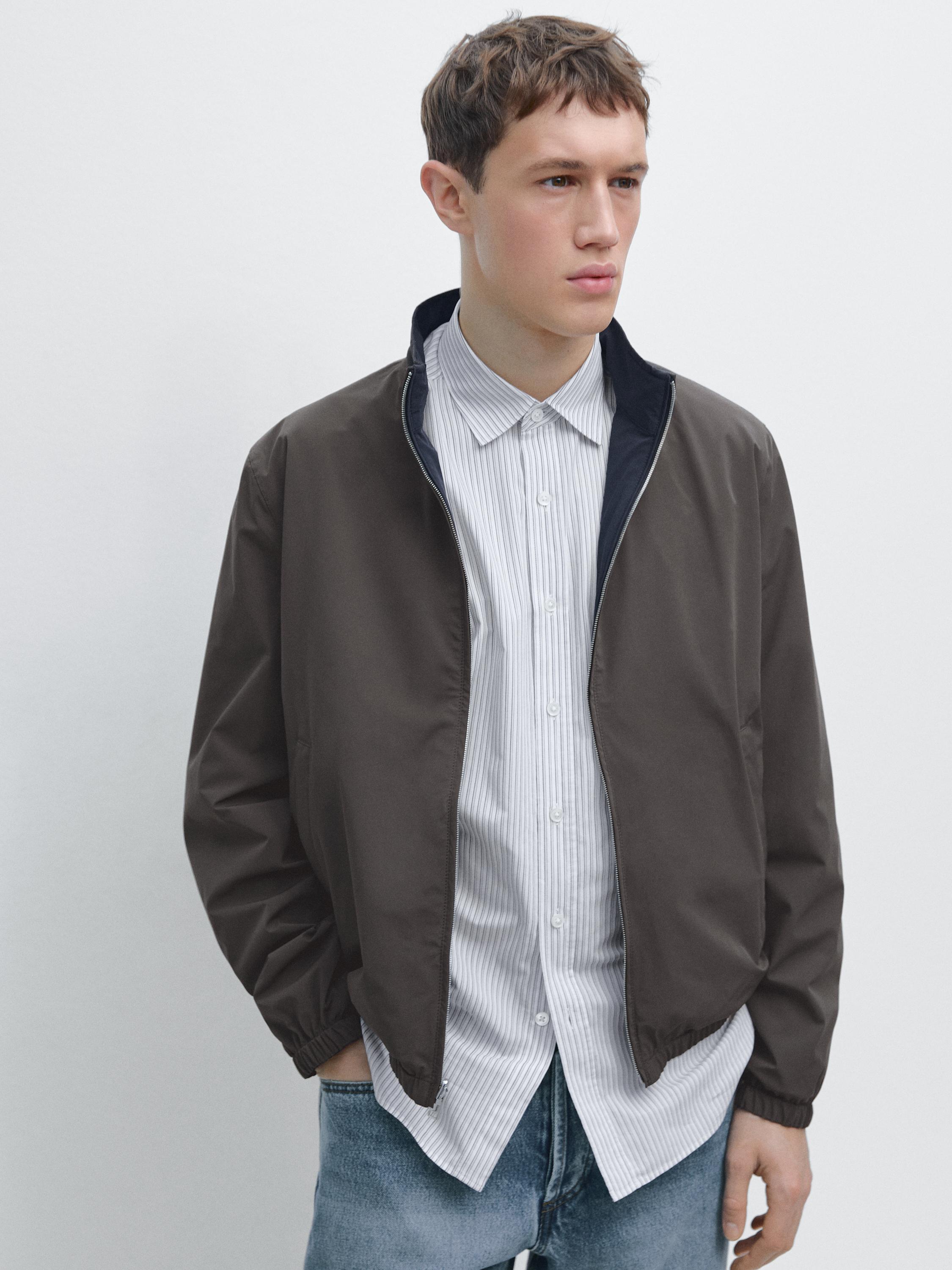 Short reversible jacket — NAVY BLUE