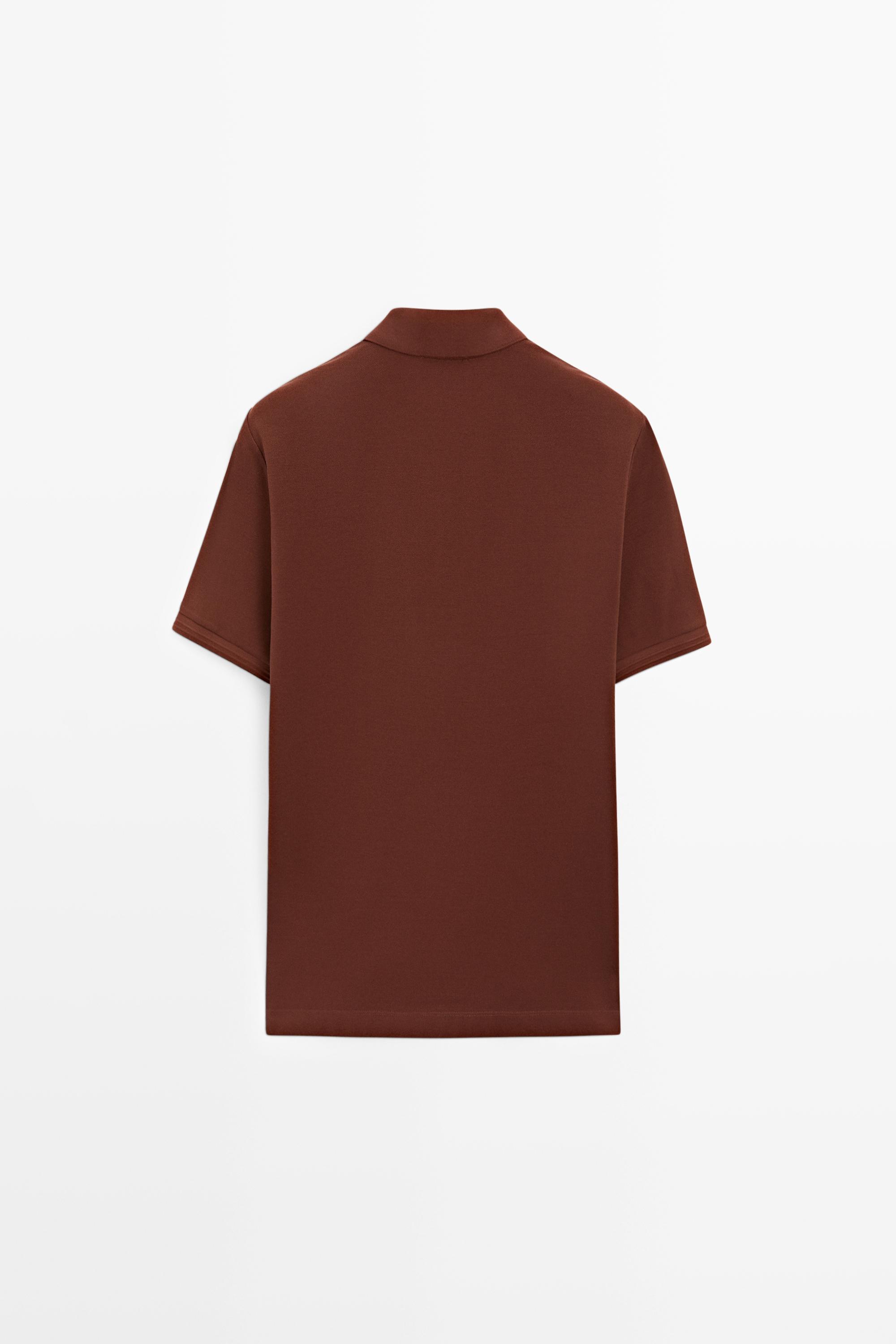 100% cotton short sleeve polo shirt — TERRA-COTTA