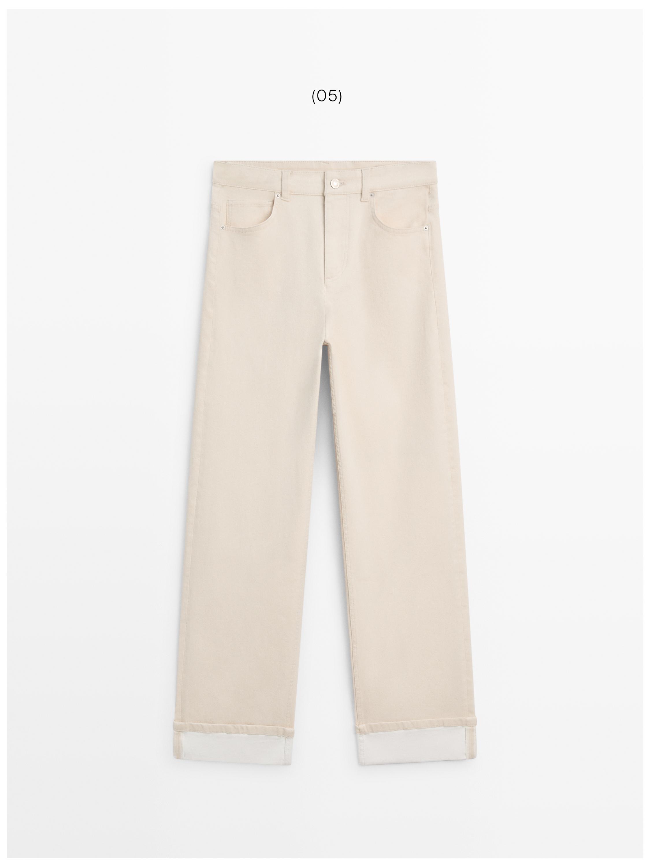 Low-rise wide-leg jeans — Vanilla