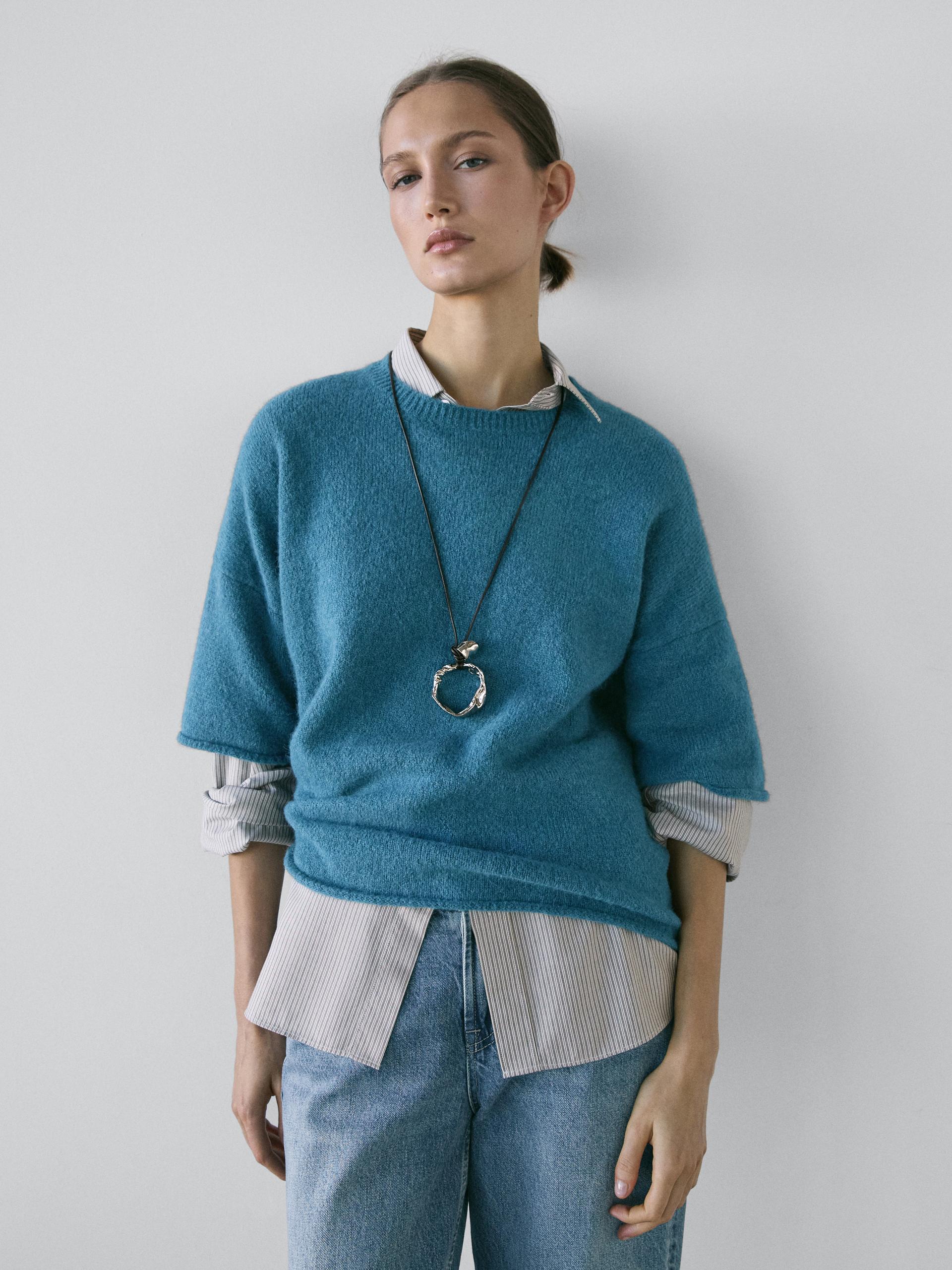 Jeans Straight Fit A Vita Bassa - Azzurro Medio - 44 (It 48) - Massimo Dutti - Femminile