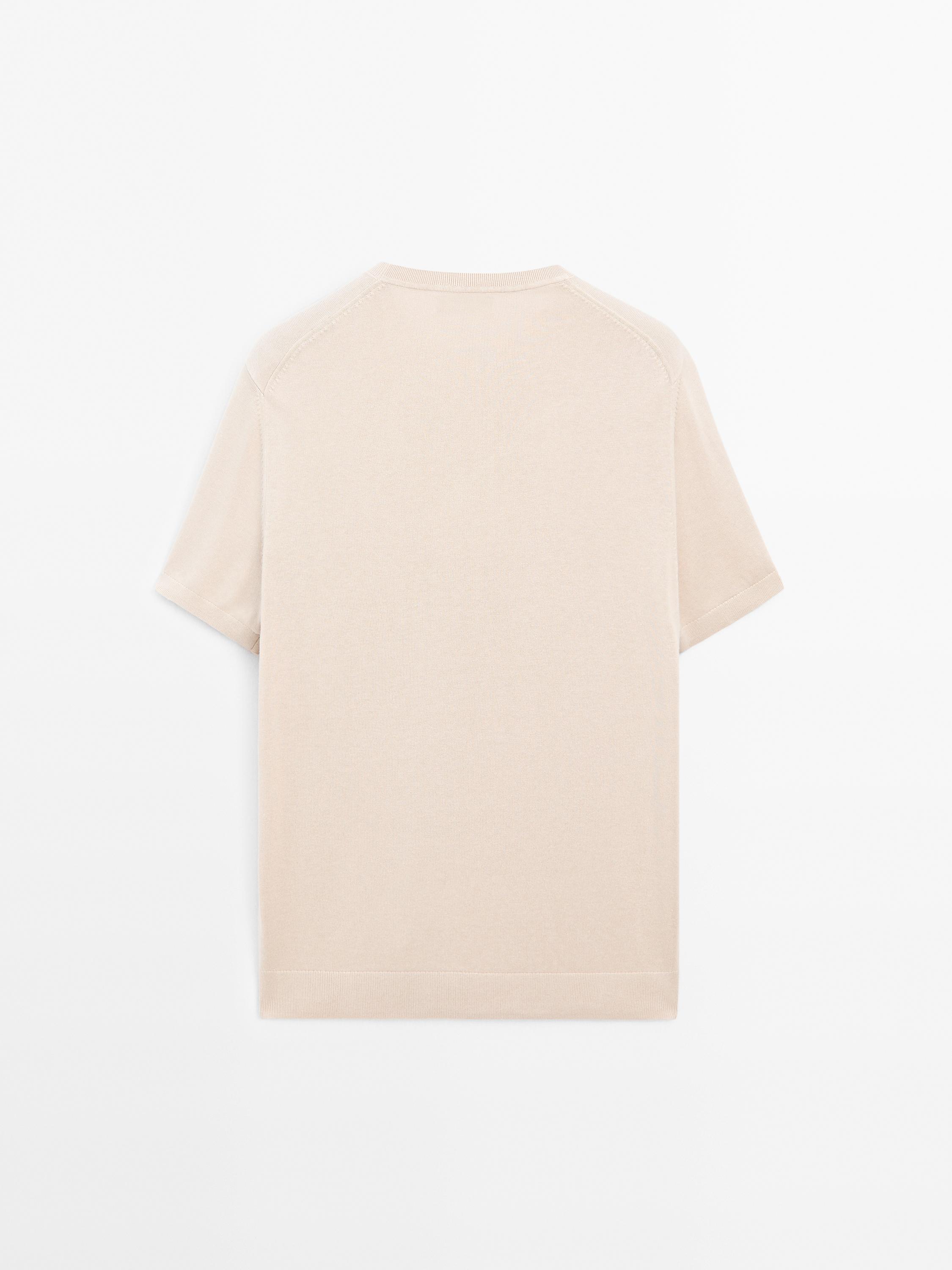 Crew neck cotton blend T-shirt