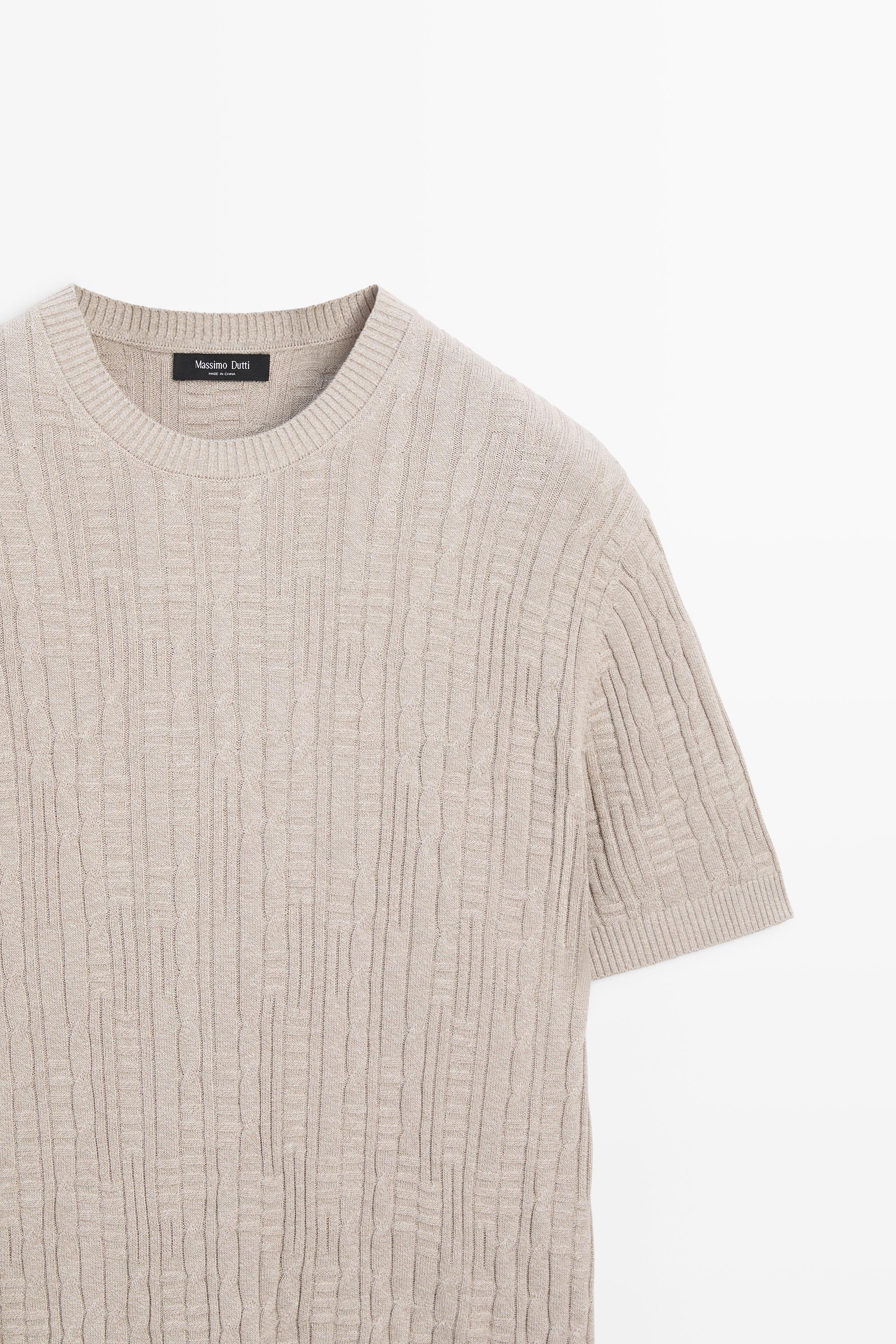 Cotton blend knit sweater — MINK
