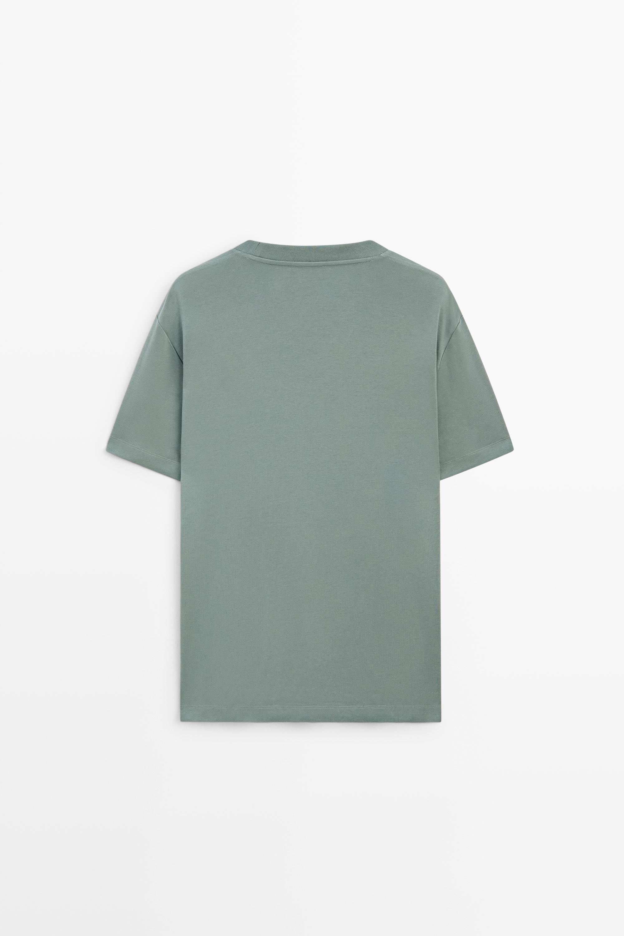 100% cotton short sleeve T-shirt — Greyish green