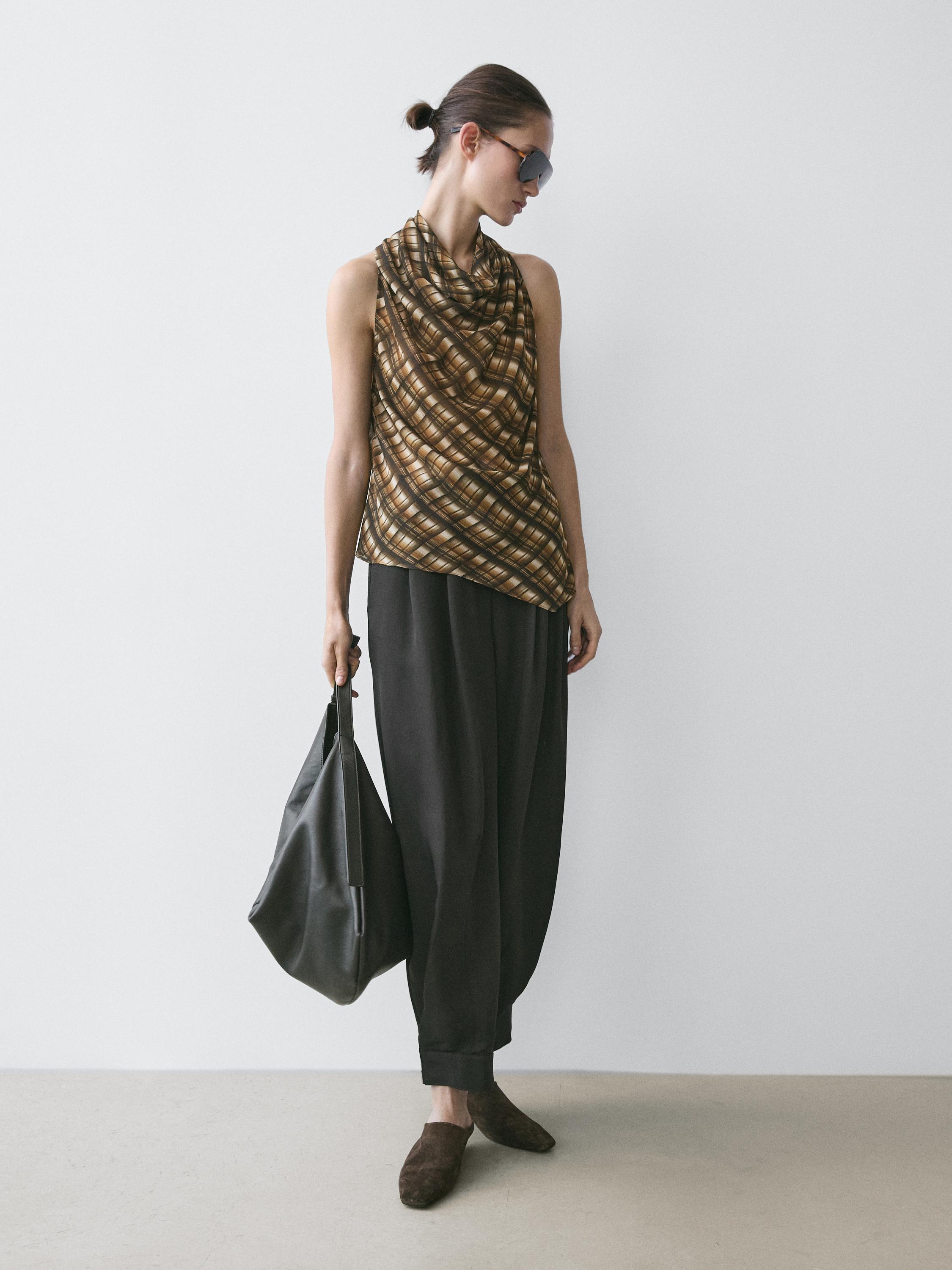 Flowing draped top — MUSTARD YELLOW