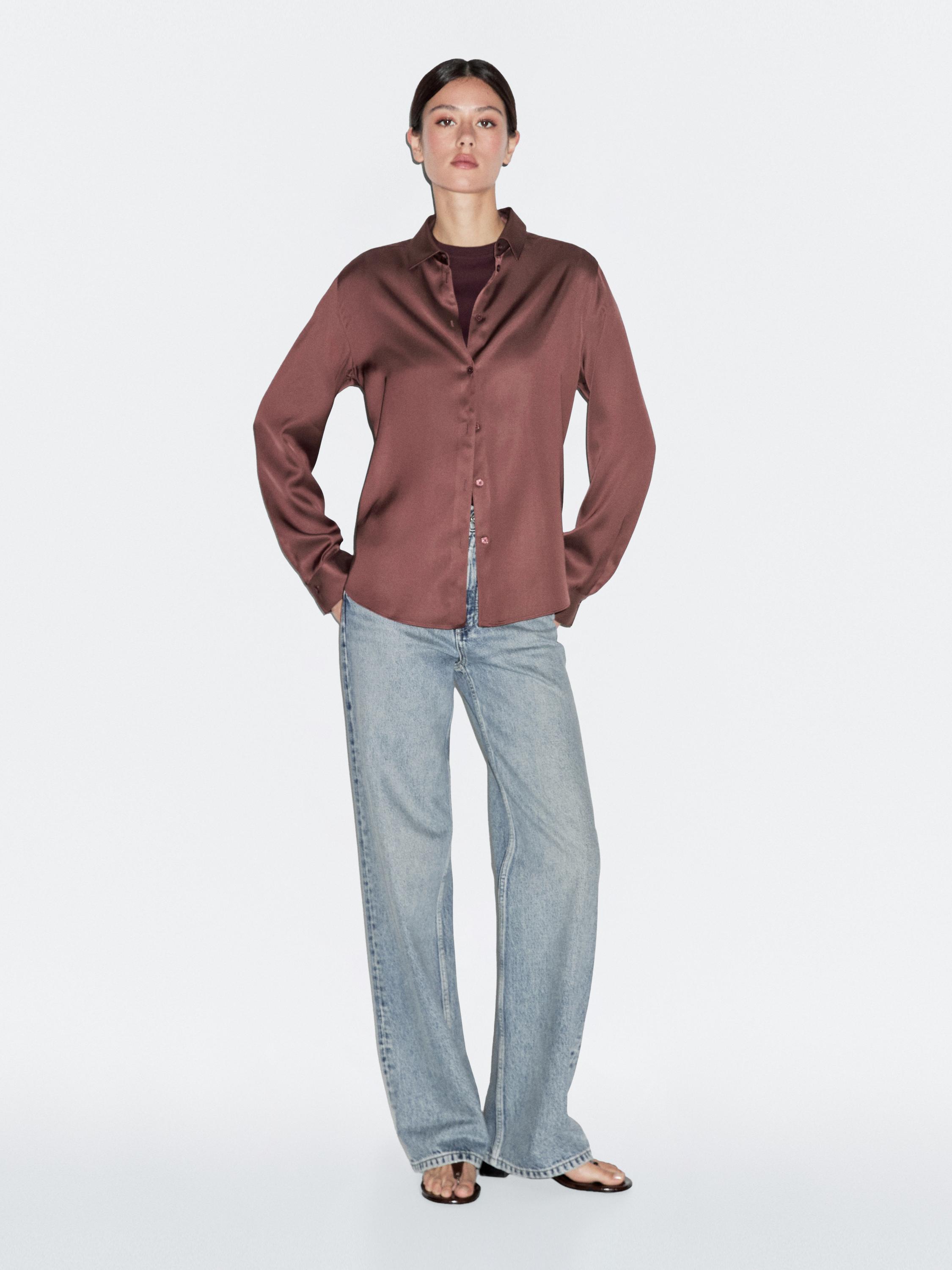 Flowing satin shirt