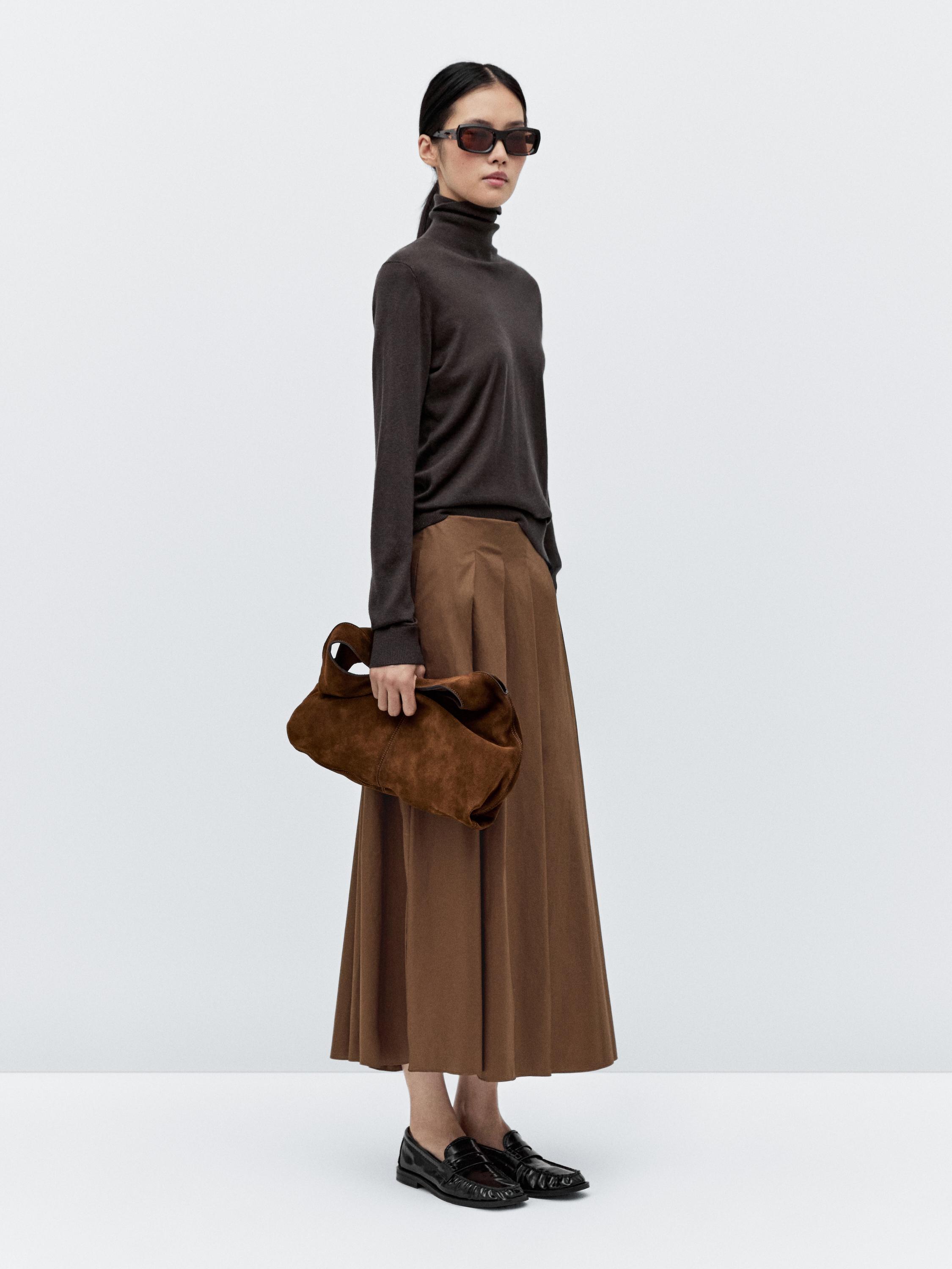 Long box pleat skirt