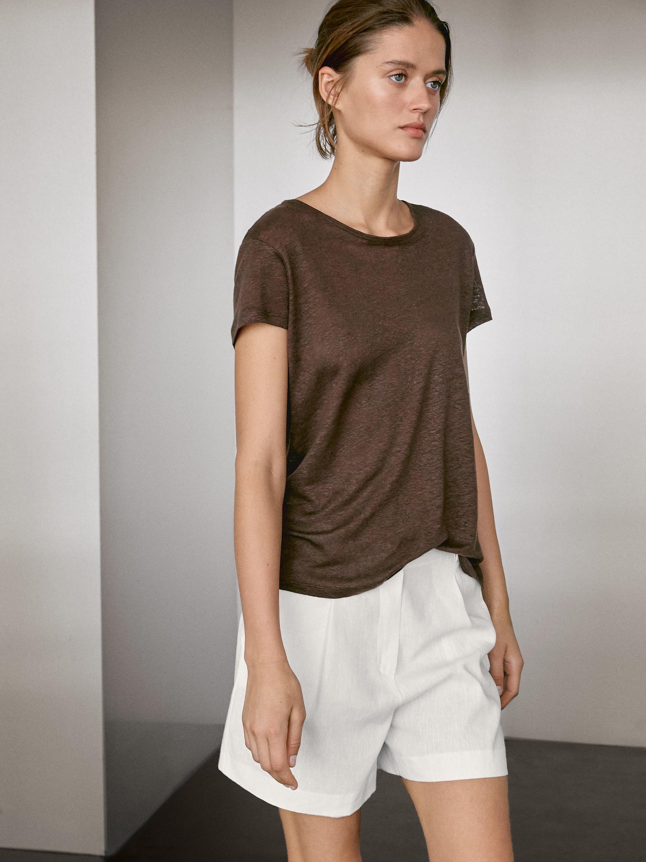 100% linen short sleeve T-shirt