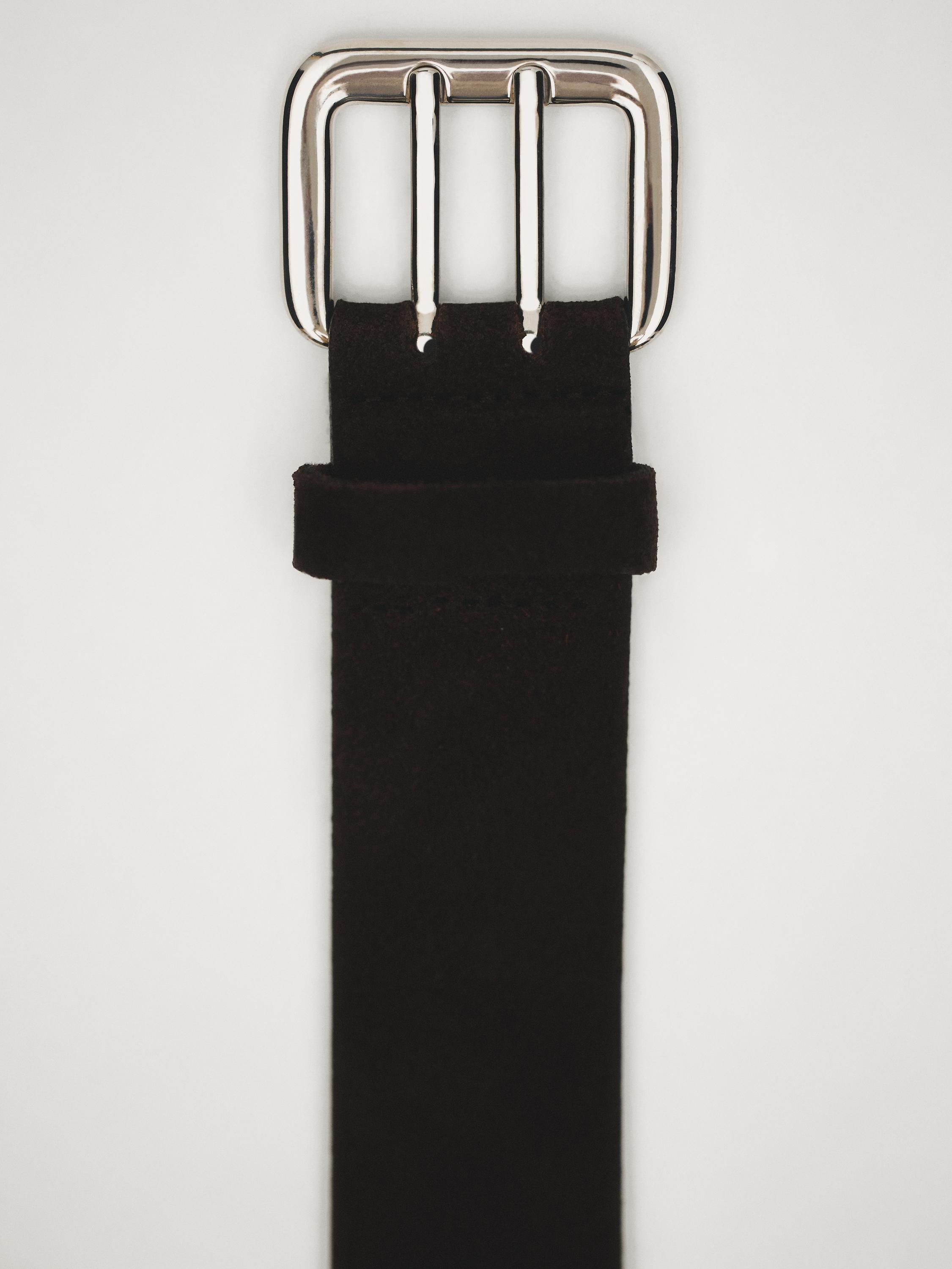 Sabuk Kulit Nubuck Dengan Gesper Ganda Cokelat Accessories sabuk-kulit-nubuck-dengan-gesper-ganda-cokelat-accessories