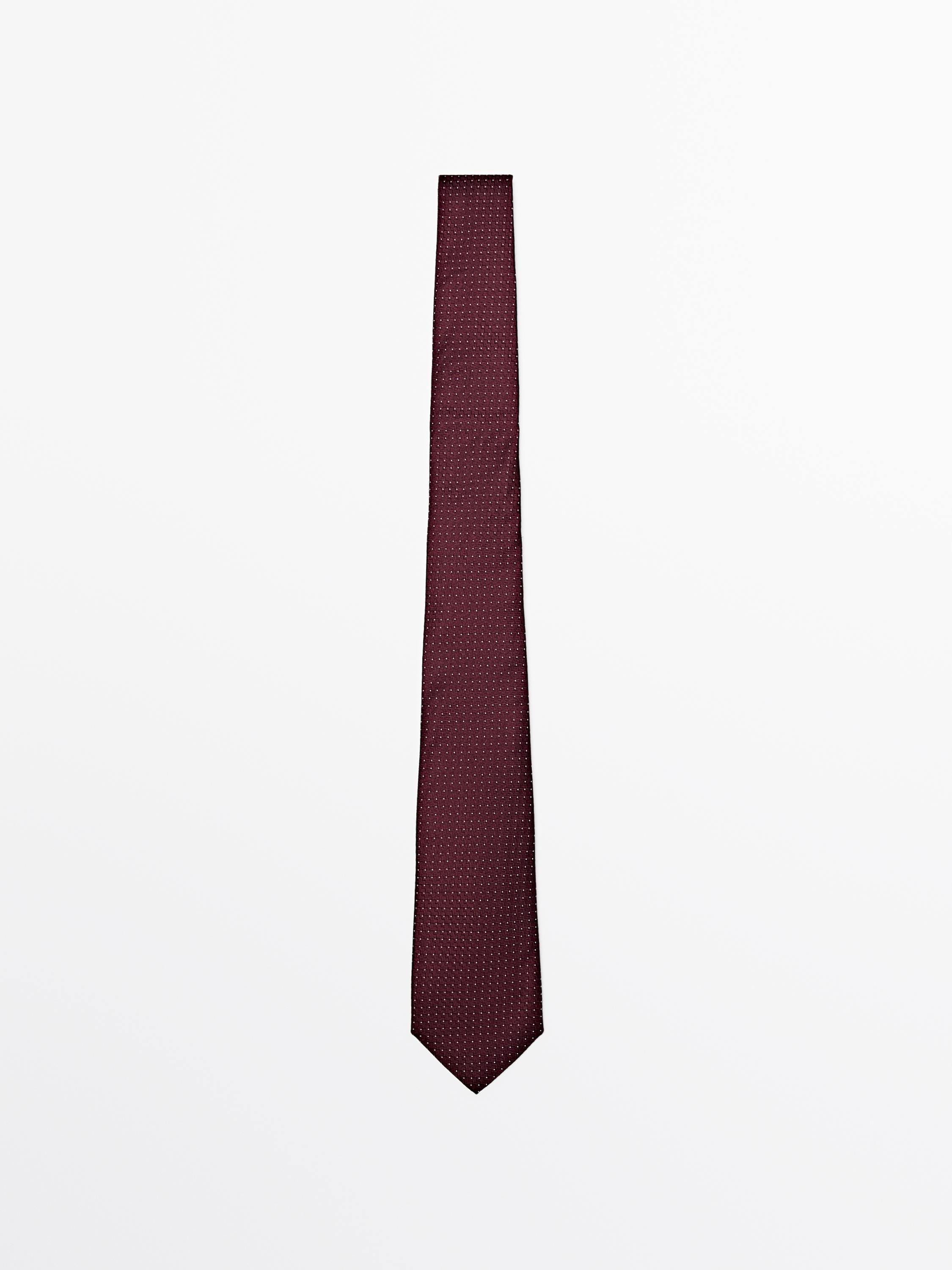 100% silk polka dot tie — MAROON