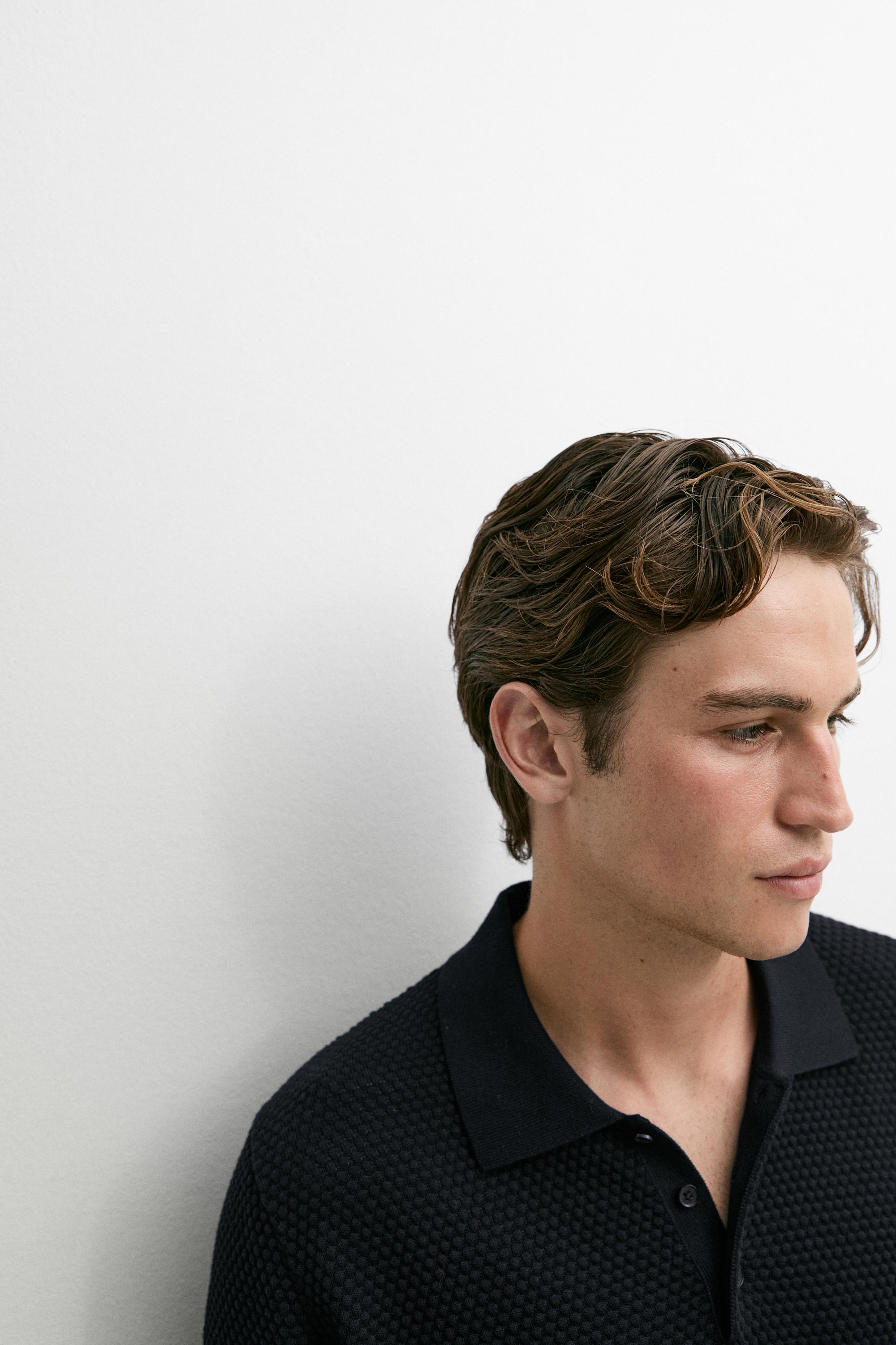 100% Cotton Short Sleeve Knit Polo — NAVY BLUE